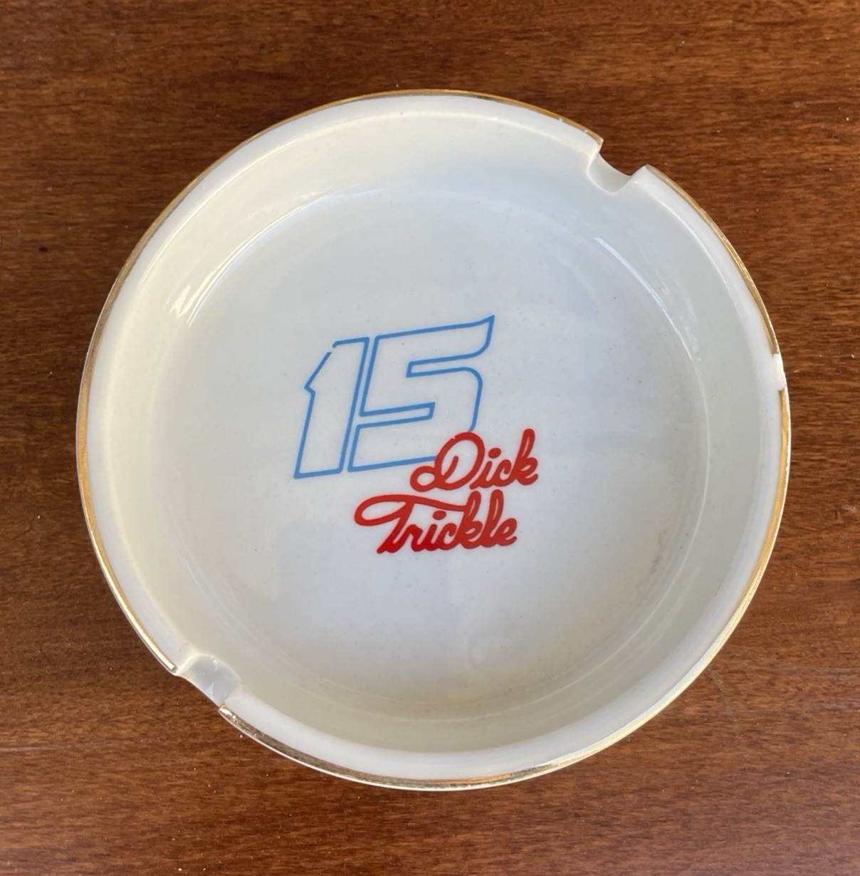 Vintage Dick Trickle #15 NASCAR Driver Auto Racing Rare Ashtray