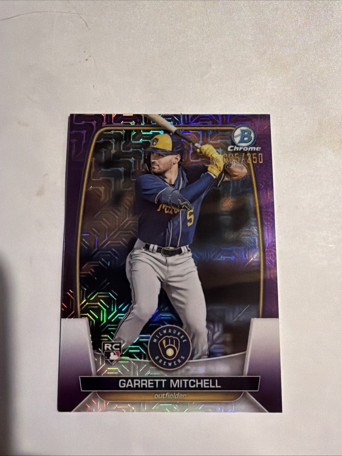 2023 Bowman Chrome Mega Garret Mitchell Mojo Refractor Purple /250! 🔥🔥🔥
