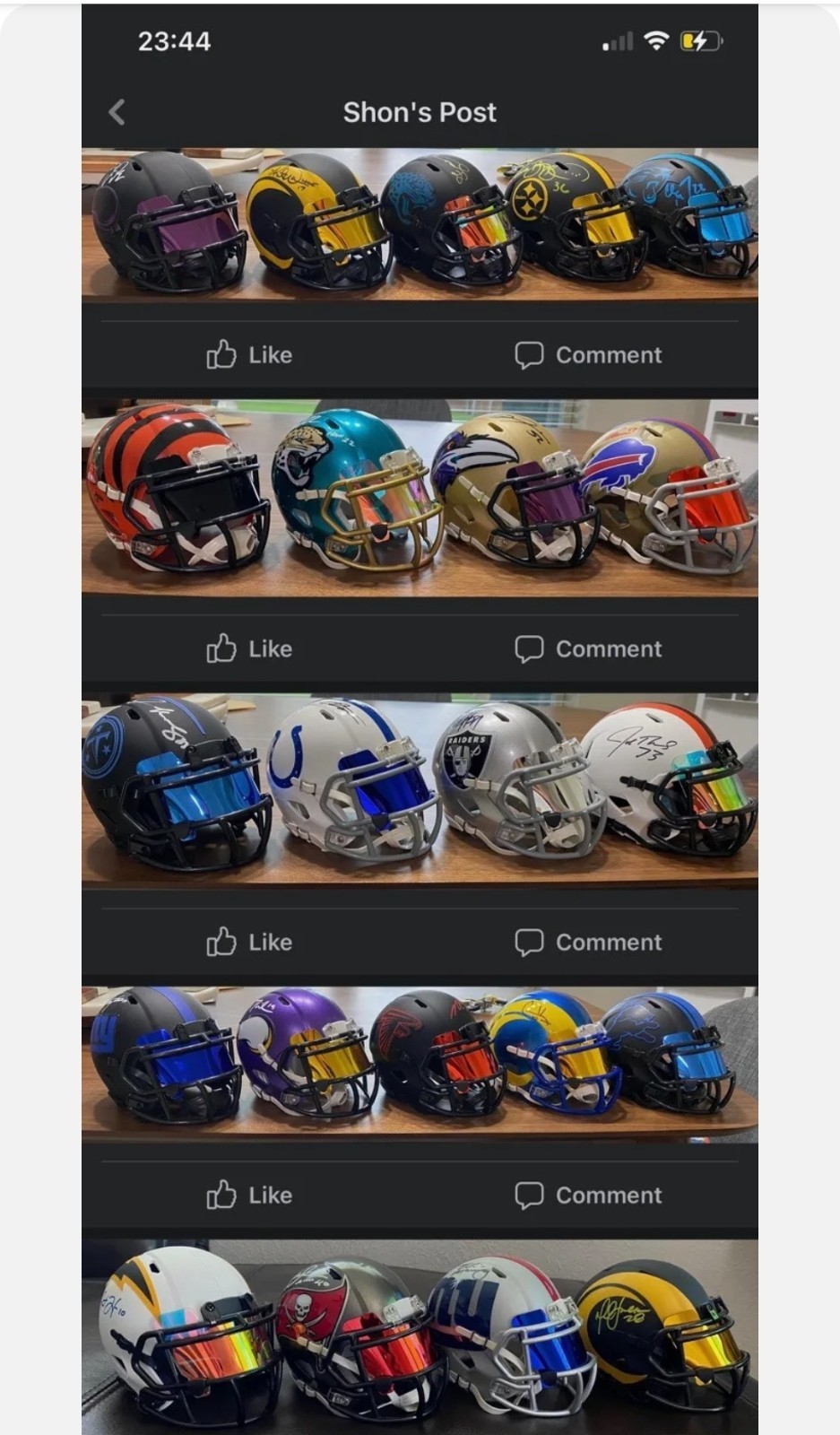 Mini Size Football Helmet Visor (HARD STYLE). Your Choice Clip Color