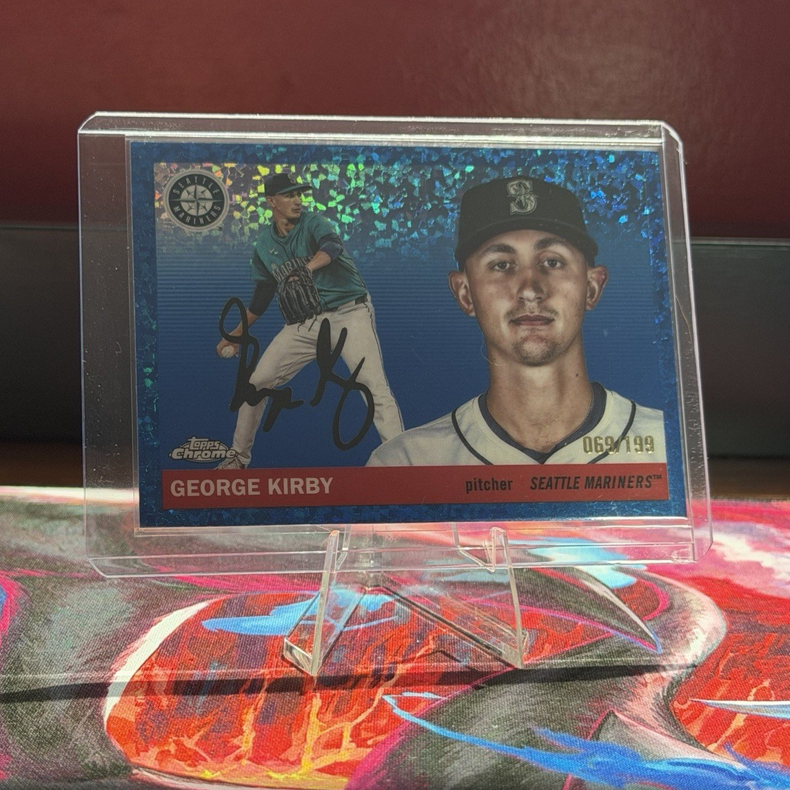 Topps Chrome Platinum 2025 George Kirby #348 Blue Mini-Diamond /199 Mariners