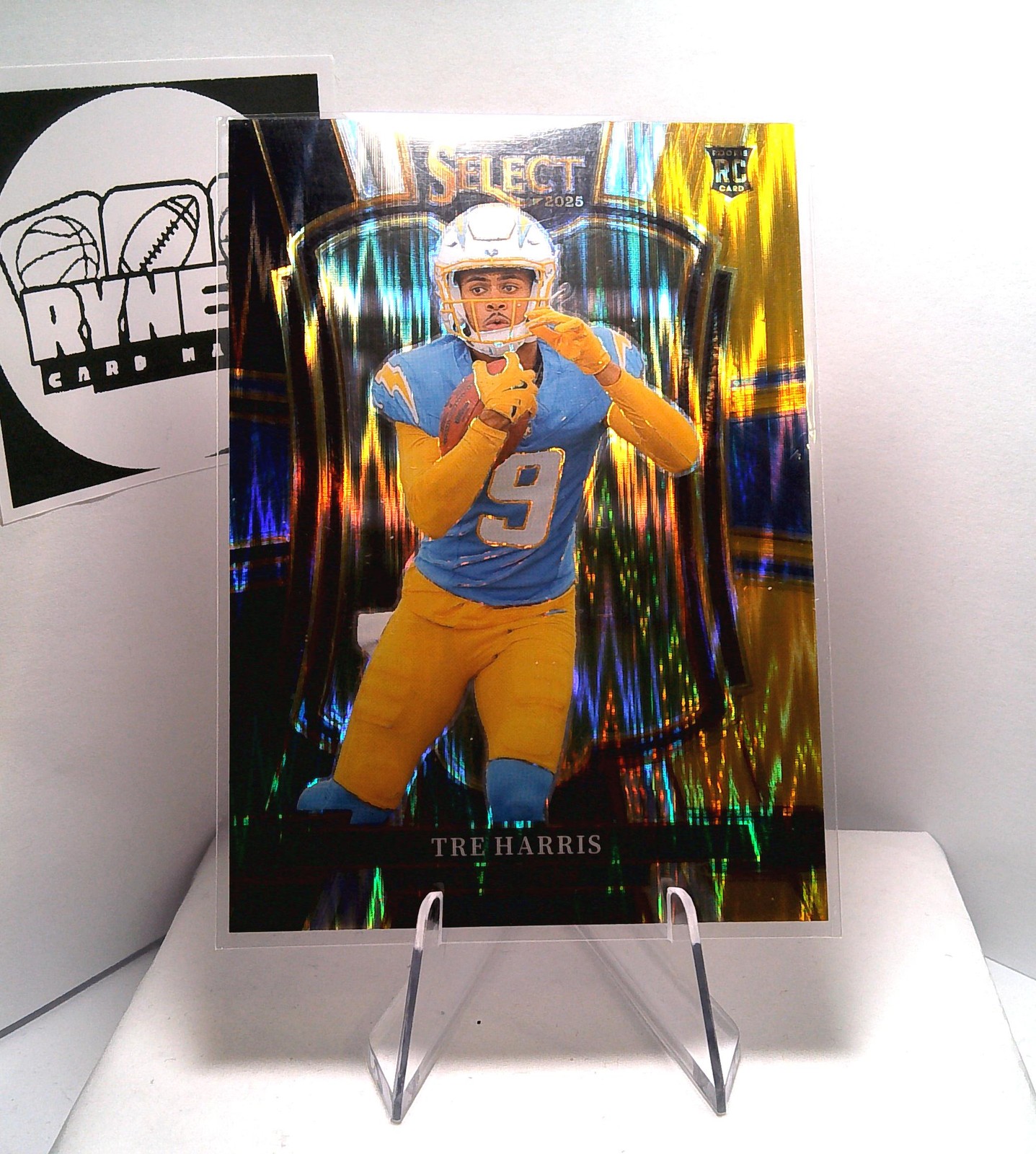 2025 Panini Select #101 Tre Harris Black and Gold Prizm Shock