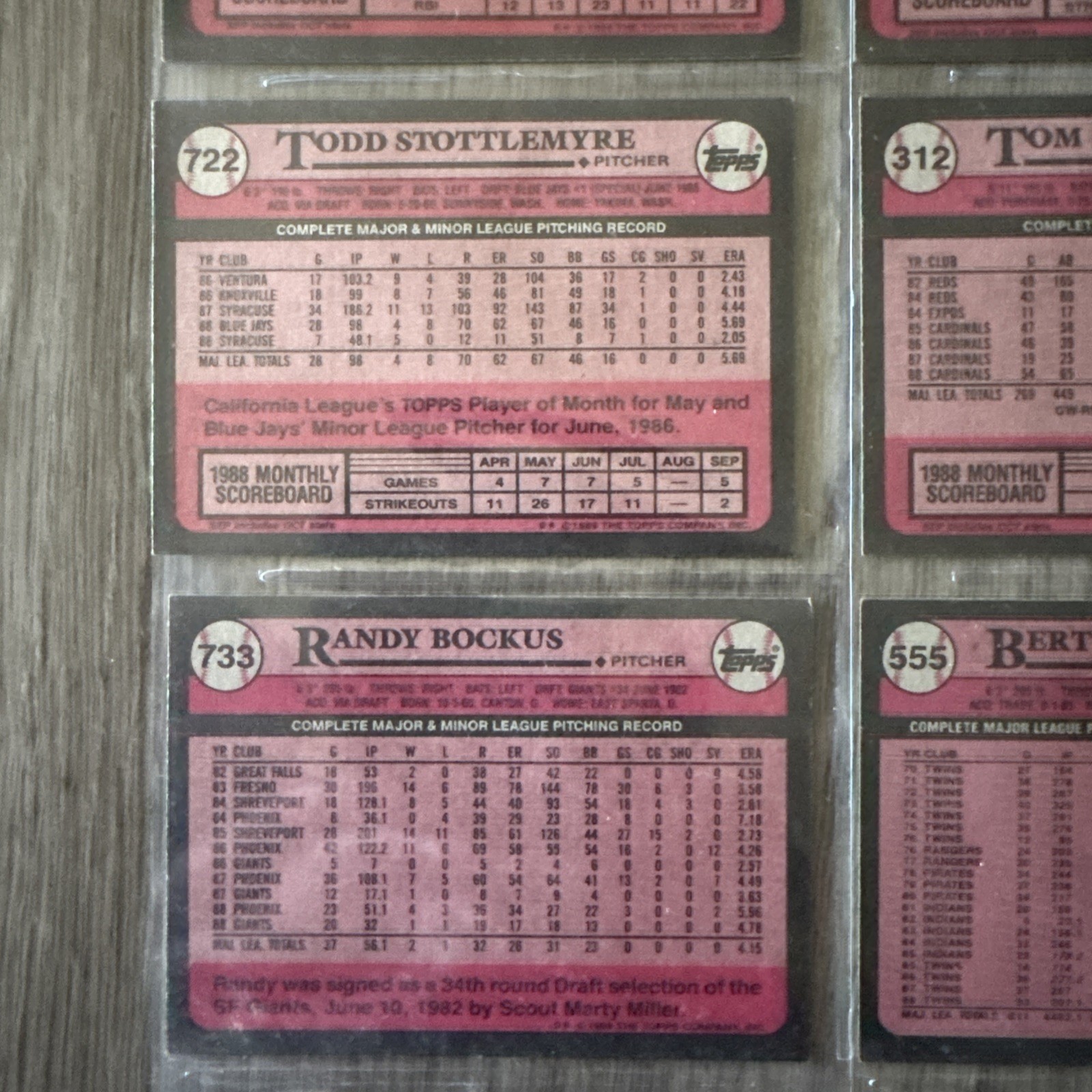 9 Baseball Trading Cards In Sleeve Featuring Mark McGwire And Lou Whitaker