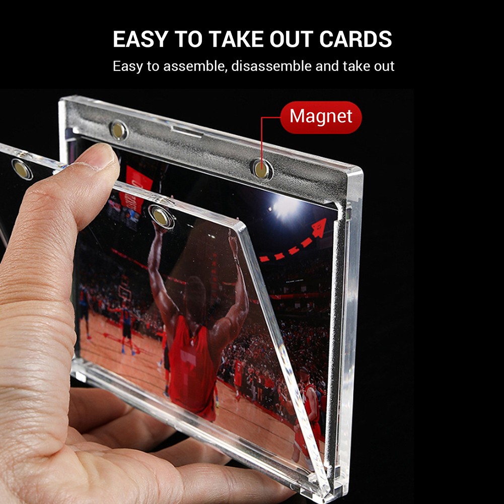 Magnetic Trading Sports Card Holders 175PT Vertical Double Booklet UV Protection
