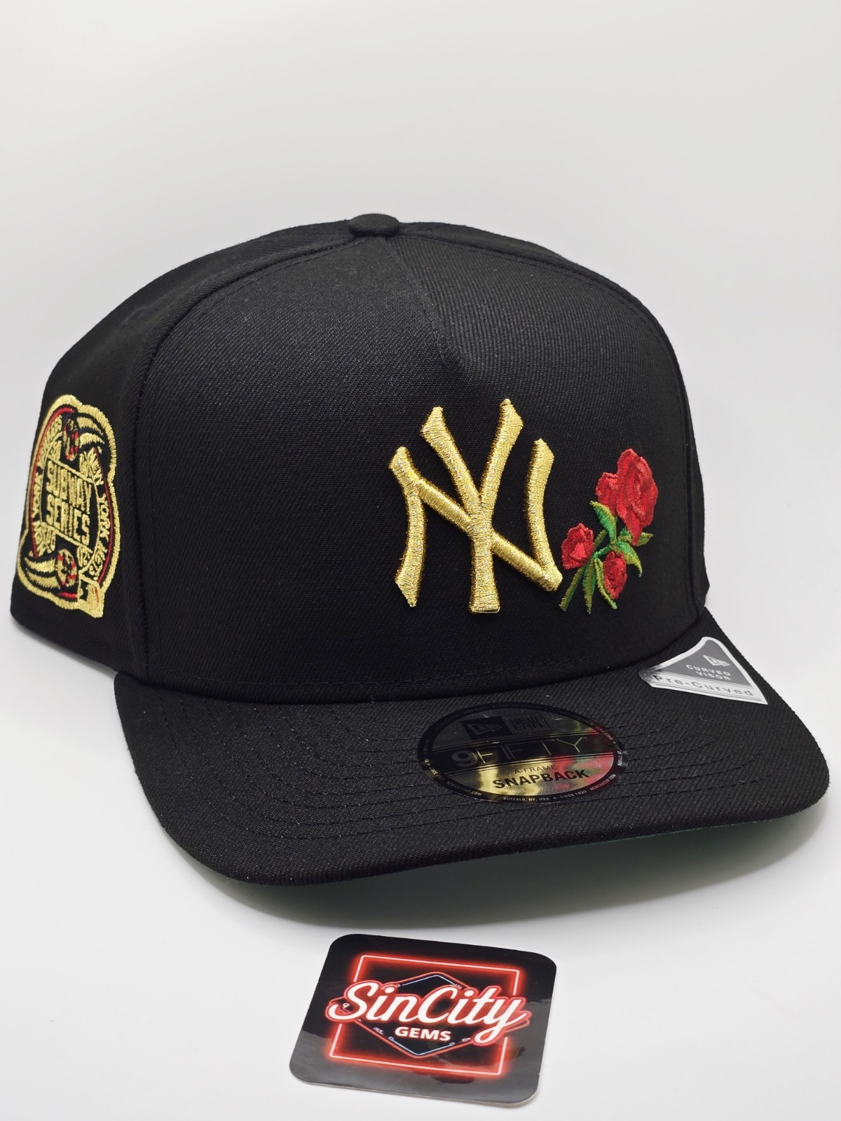 New Era NY Yankees Subway Series Black Gold Rose 🌹 9Fifty A-Frame Snapback Hat