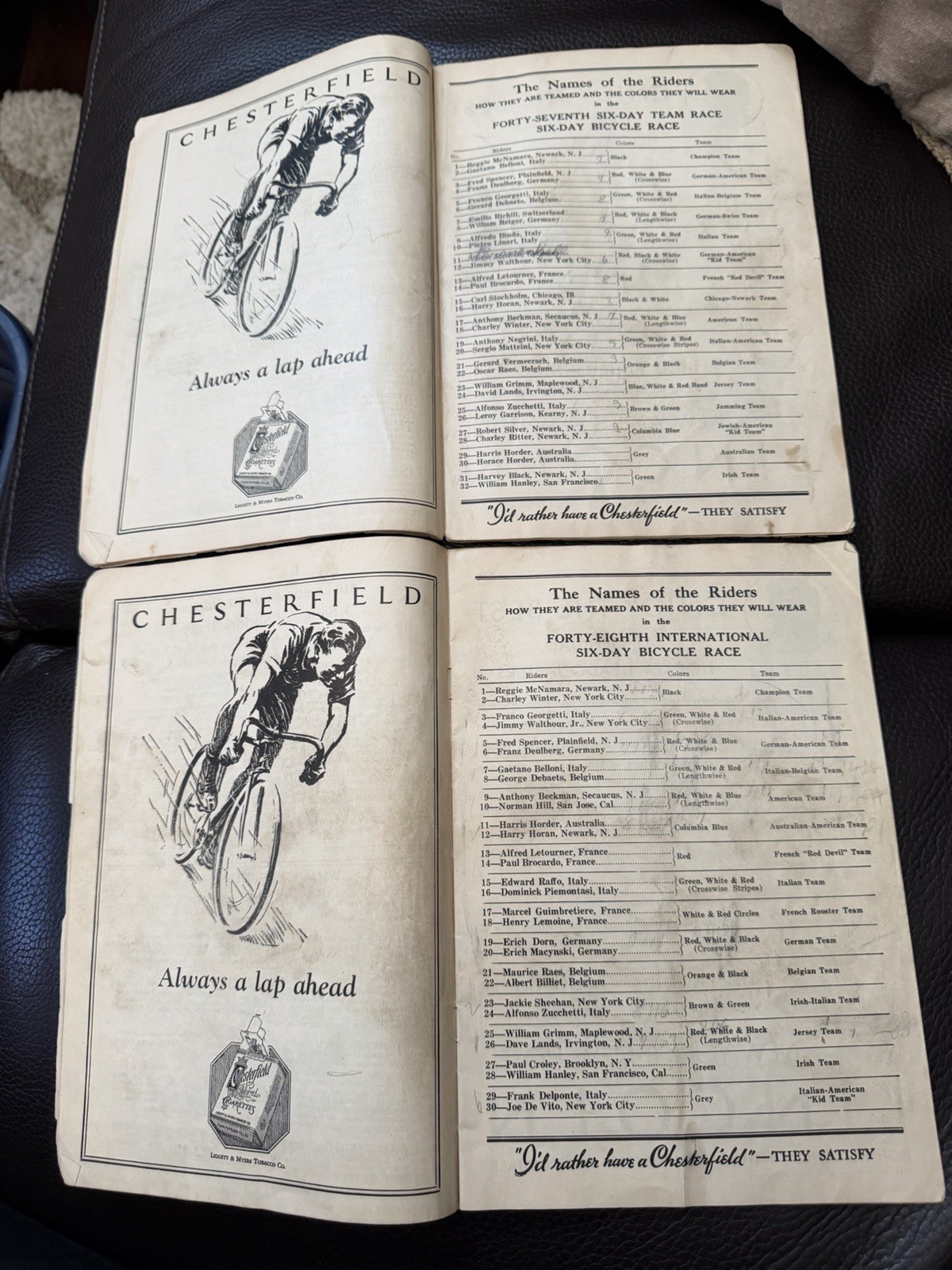 International Six-Day Bicycle Race: 2 COMPLETE Official Programs 47th & 48th MSG