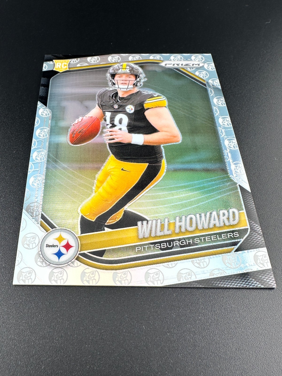 Will Howard 2025 Panini PRIZM #367 WHITE KNIGHT SSP CASE HIT 1/3 RC Steelers /3