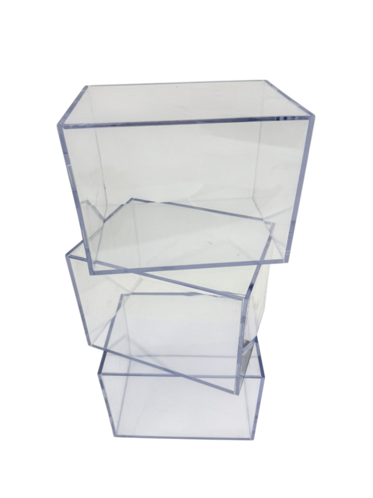 5 piece Lot Sports Cubes Acrylic Mini Football Helmets Holders Display Cases