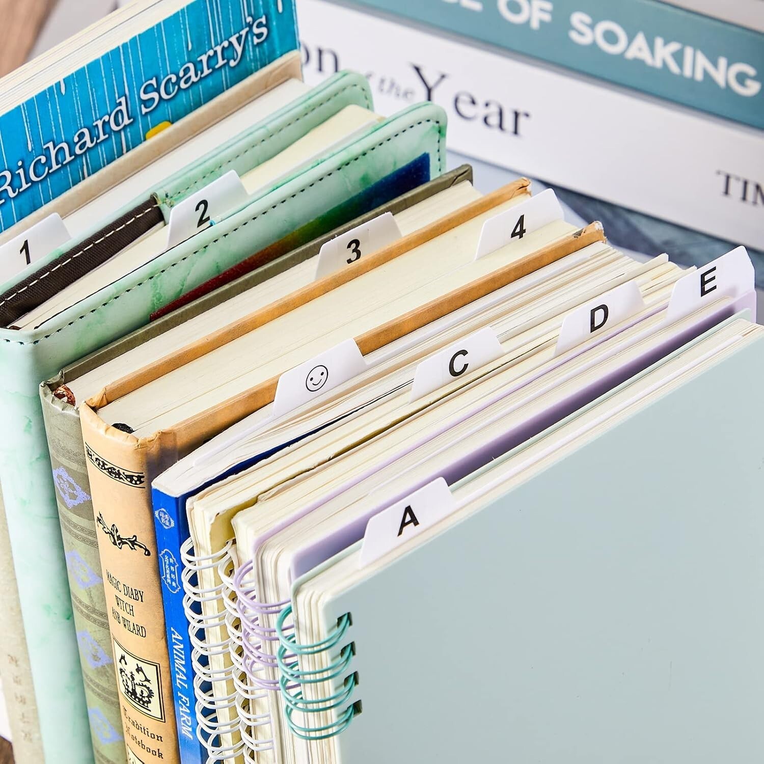 Durable 50 Pcs Index Card Dividers 3×5 Inch with Number & Alphabet Stickers