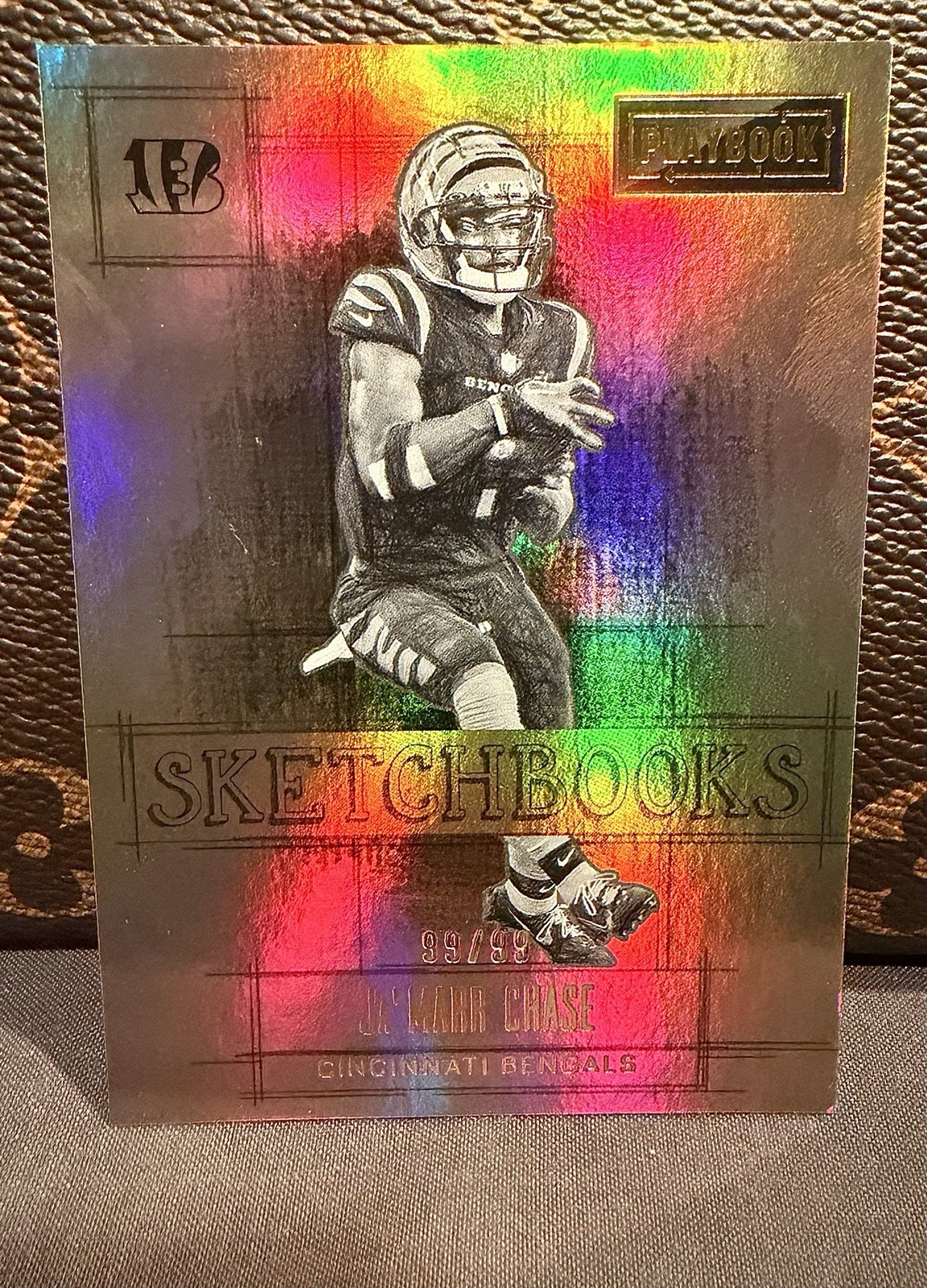 2022 Panini Playbook Sketchbooks Ja’Marr Chase bengals #16 Gold Variant 99/99