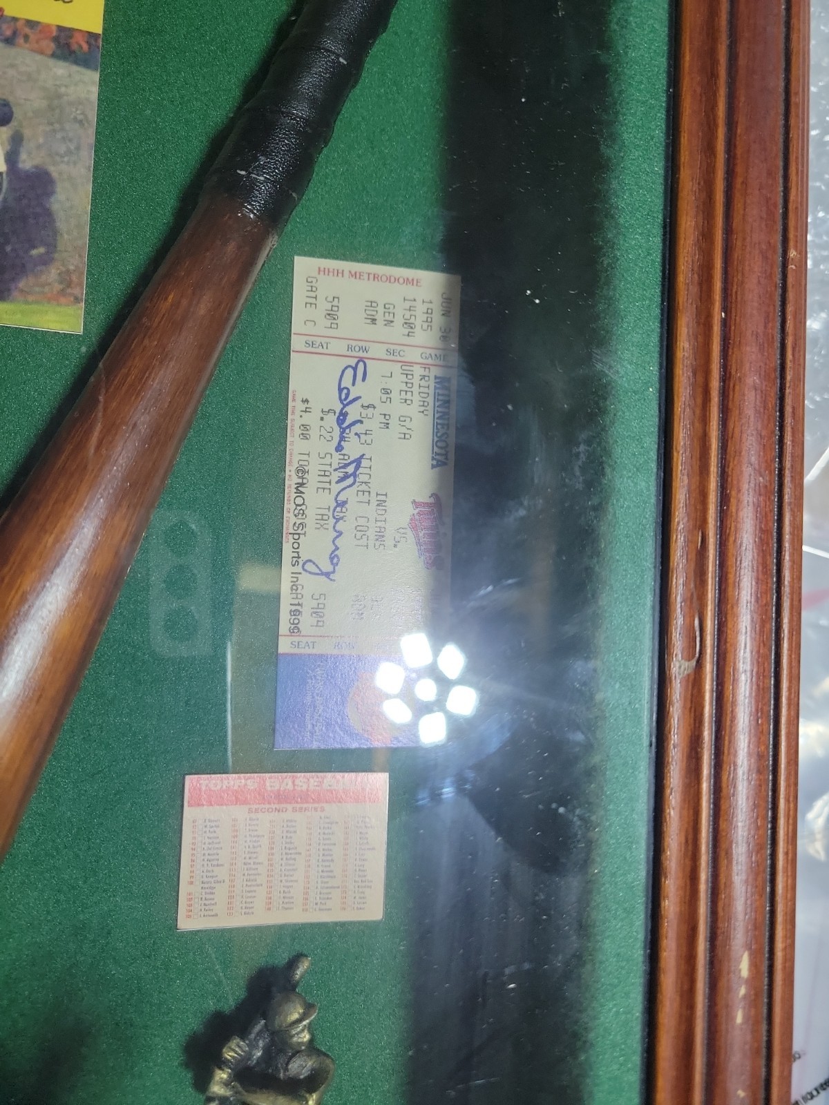 Vintage Baseball Shadow Box Framed Collectible 20 3/4 X 13 1/2 inches