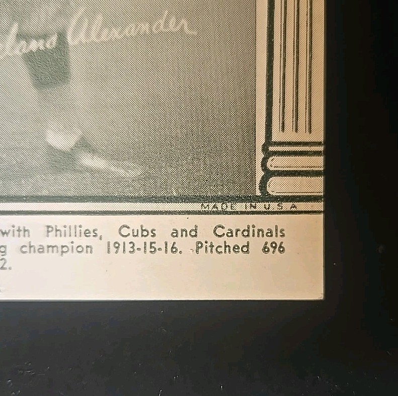 Grover Cleveland Alexander ● 1948 Hall Of Fame Exhibit Card ● VG/EX ● See Below