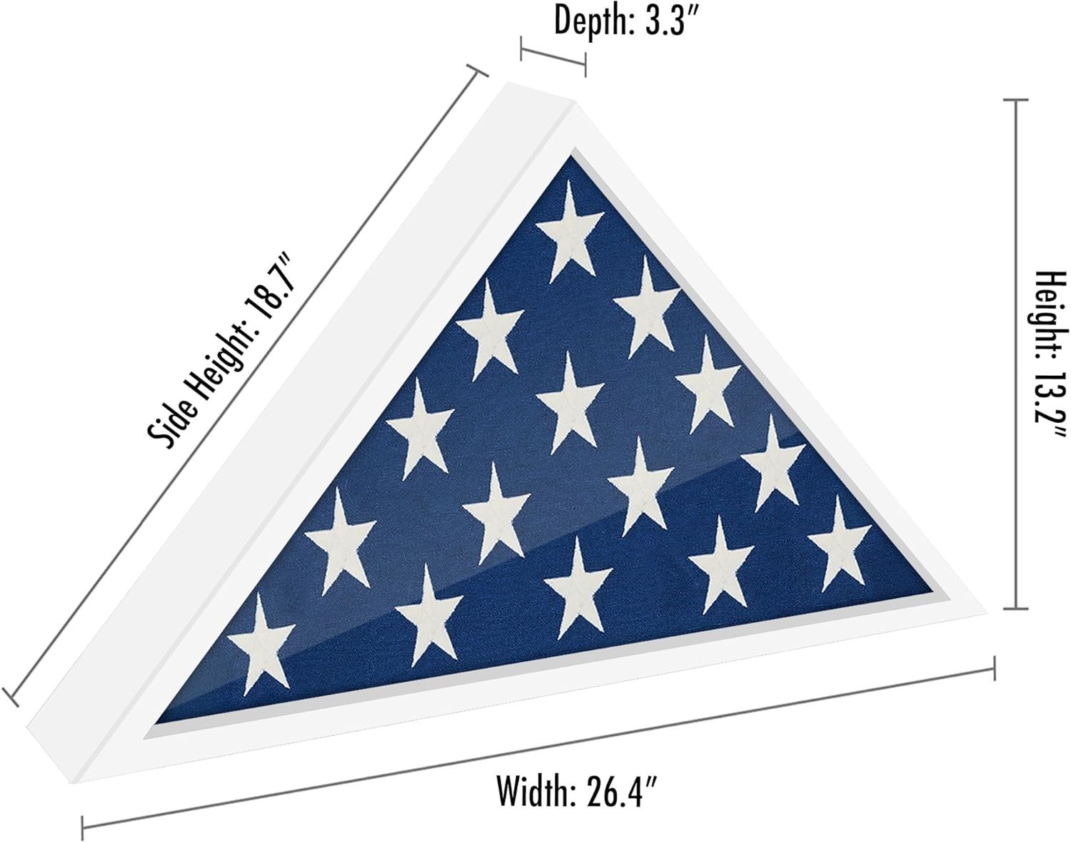 Sleek Triangular Flag Case in White for 5×9.5′ Burial Flags – Timeless Elegance