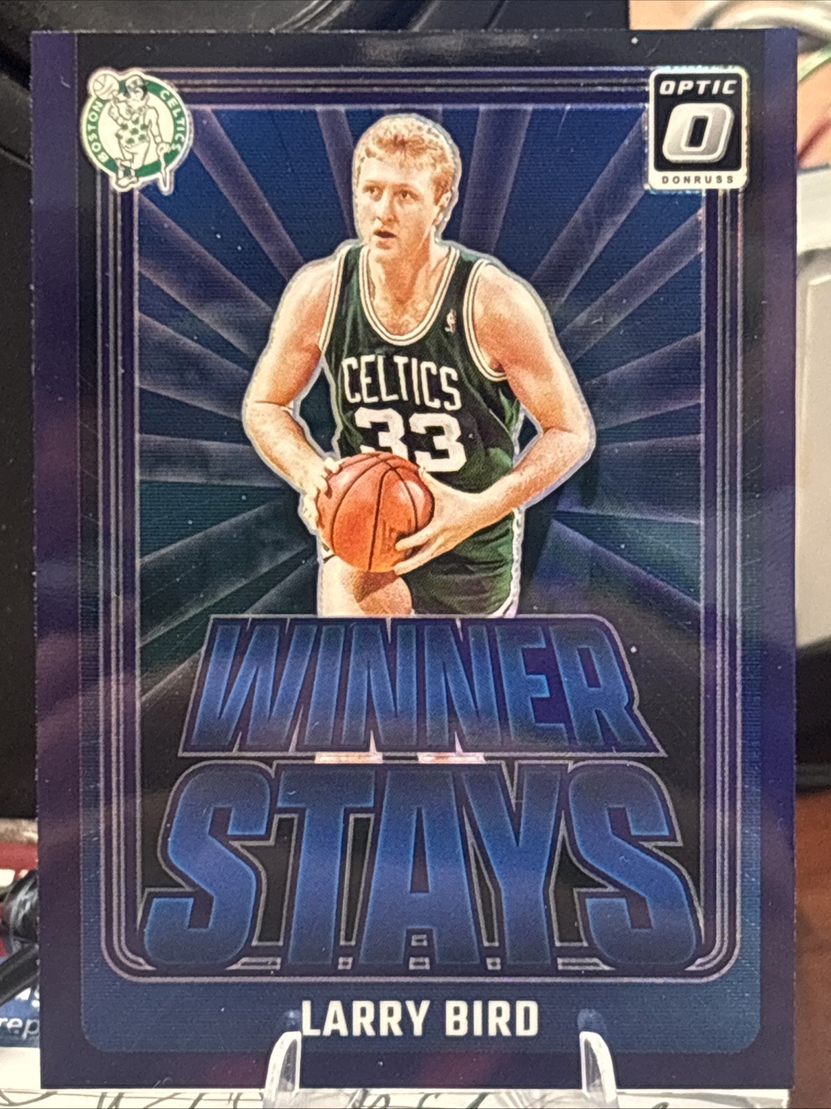 2024-25 Panini Donruss Optic Winner Stays Larry Bird #19 Purple Prizm Celtics