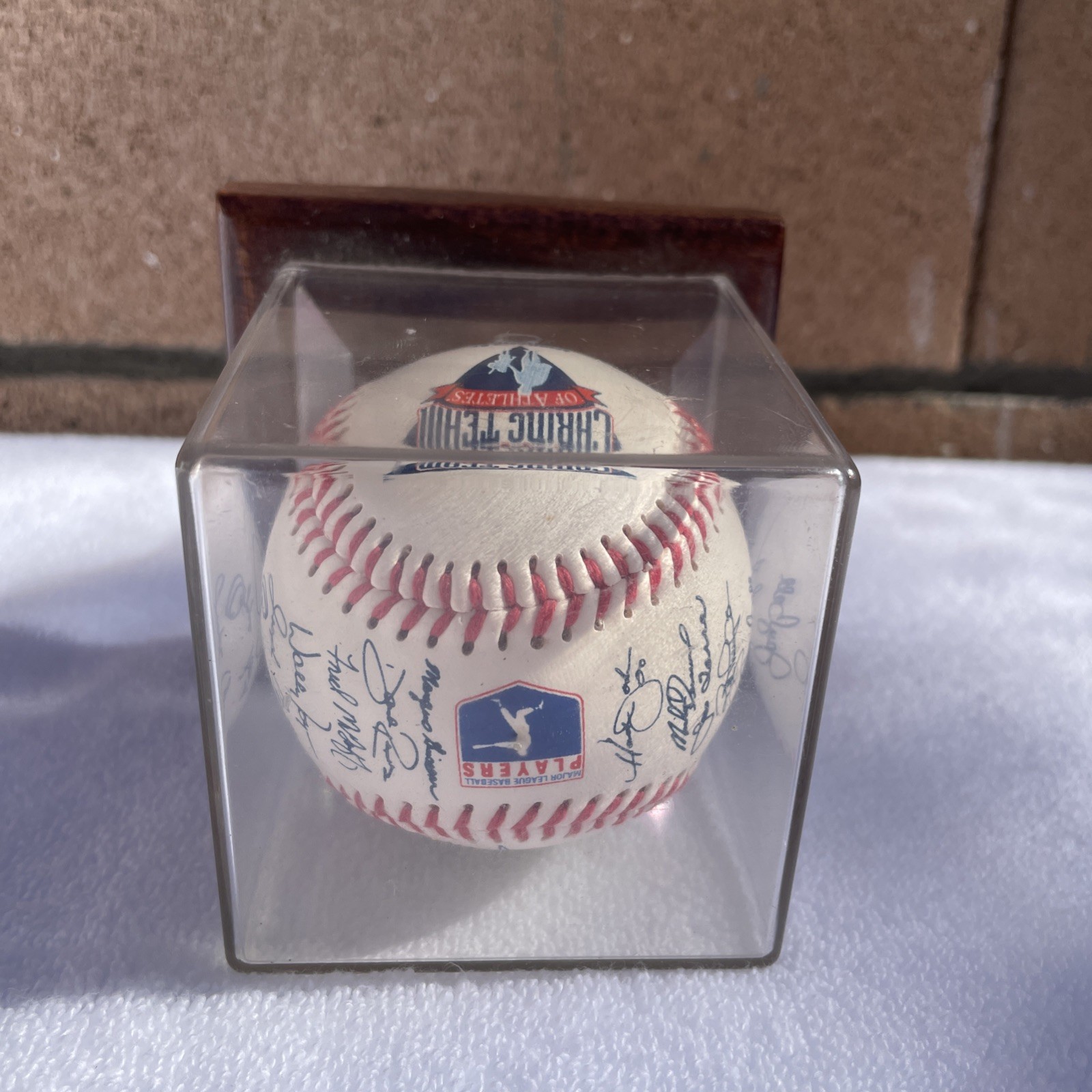 Autographed Baseball Multi Signed MLB Coaches Caring Team Athletes Crest