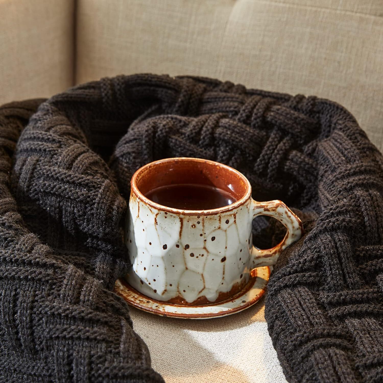 60×80 Throw Blanket, Soft Cozy Acrylic Cable 60″ x 80″, Black