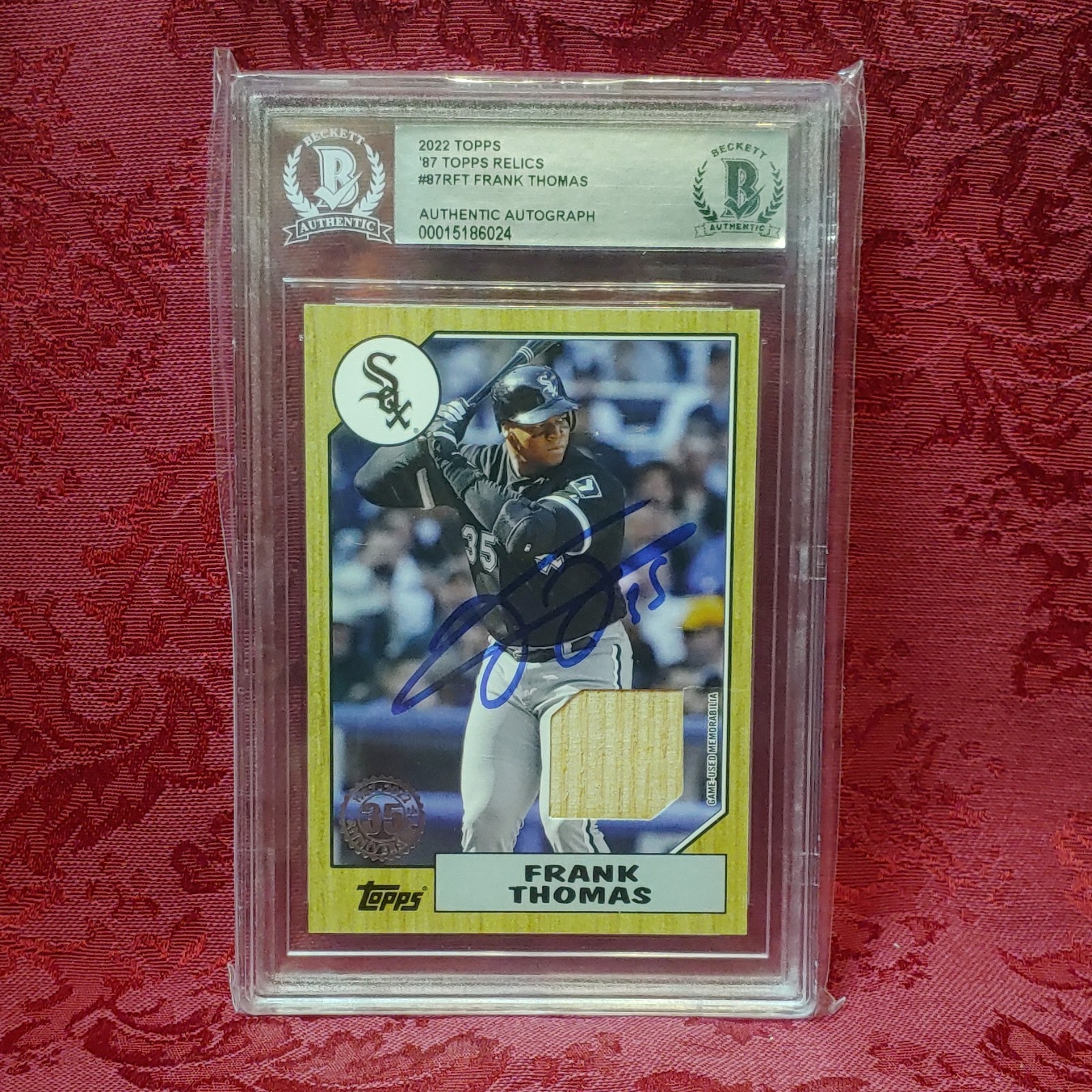Topps 2022 Series 1 Frank Thomas 1987 Relics Autograph Relic #87R-FT BAS