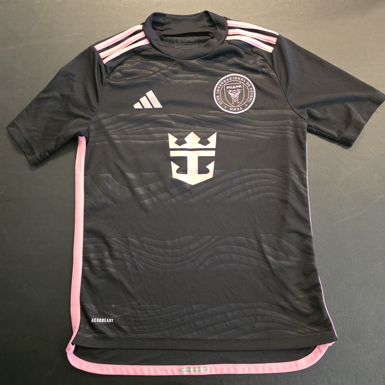 Adidas Inter Miami 2023/2024 Away Jersey Black/Pink #18 Emmanuel Youth L 13-14Y