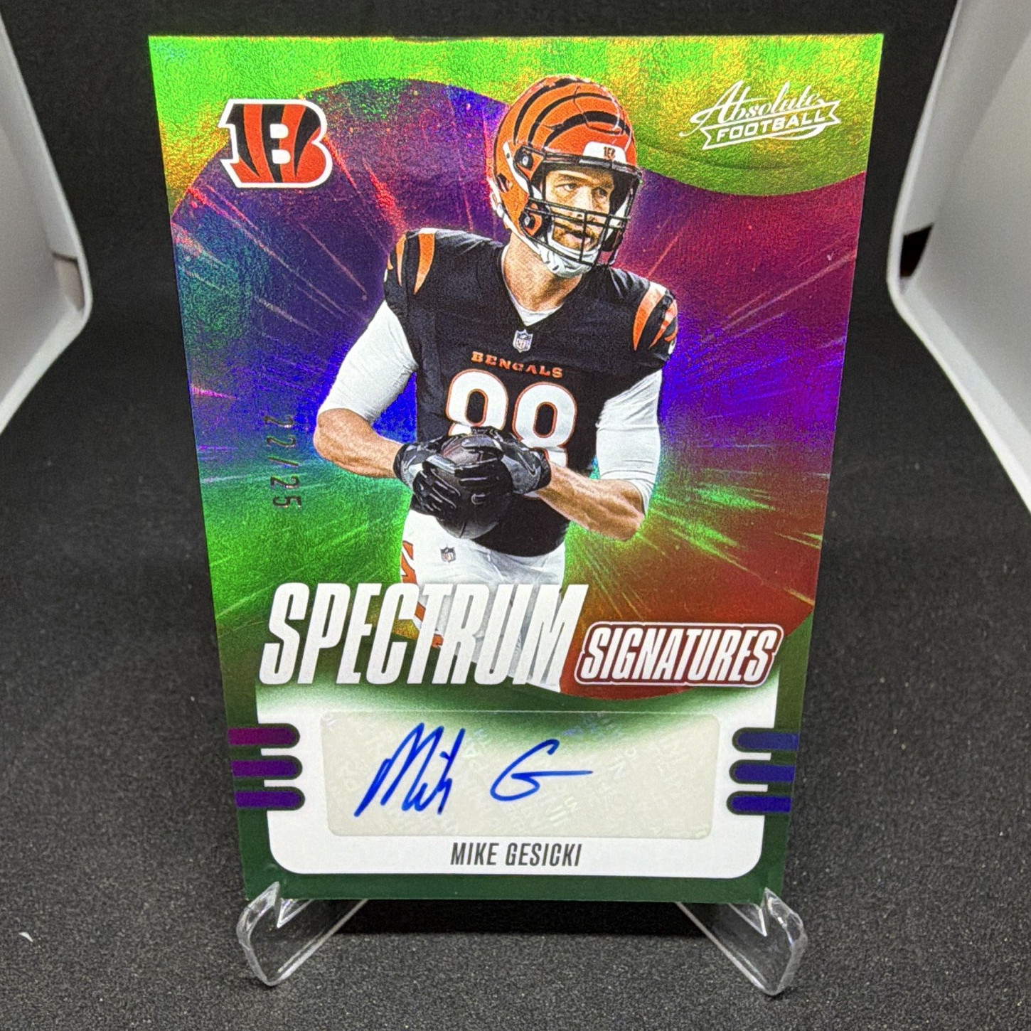 Panini 2025 Absolute Spectrum Signatures Mike Gesicki Bengals #SPS-MGI /25