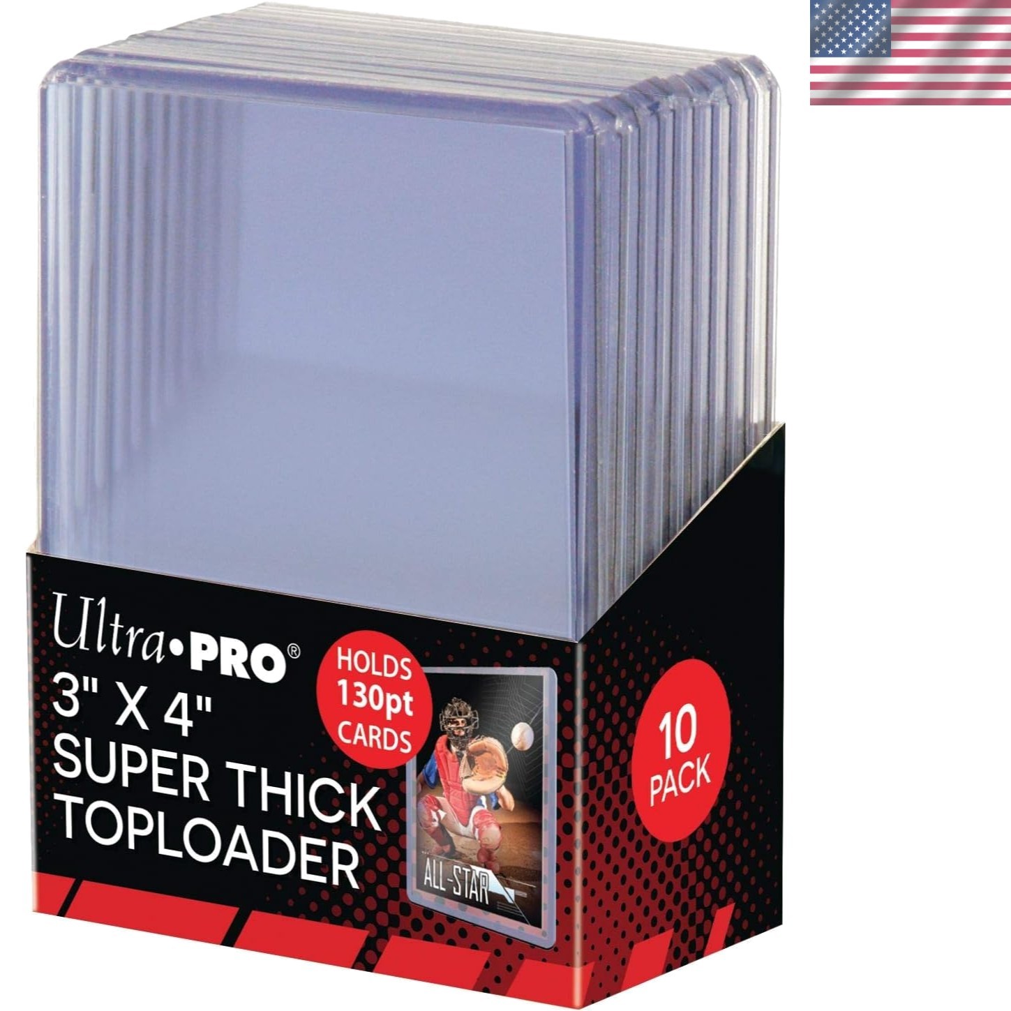 82327 3 x 4 inch Toploaders Super Thick 10 Count, Cream, 130pt