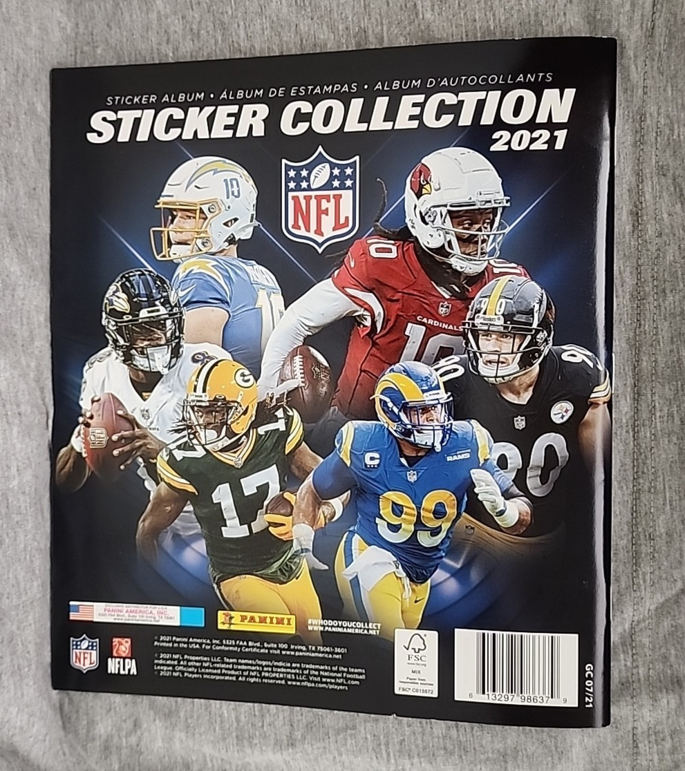 2021 Panini NFL Sticker Card Collection Book (Never Used)