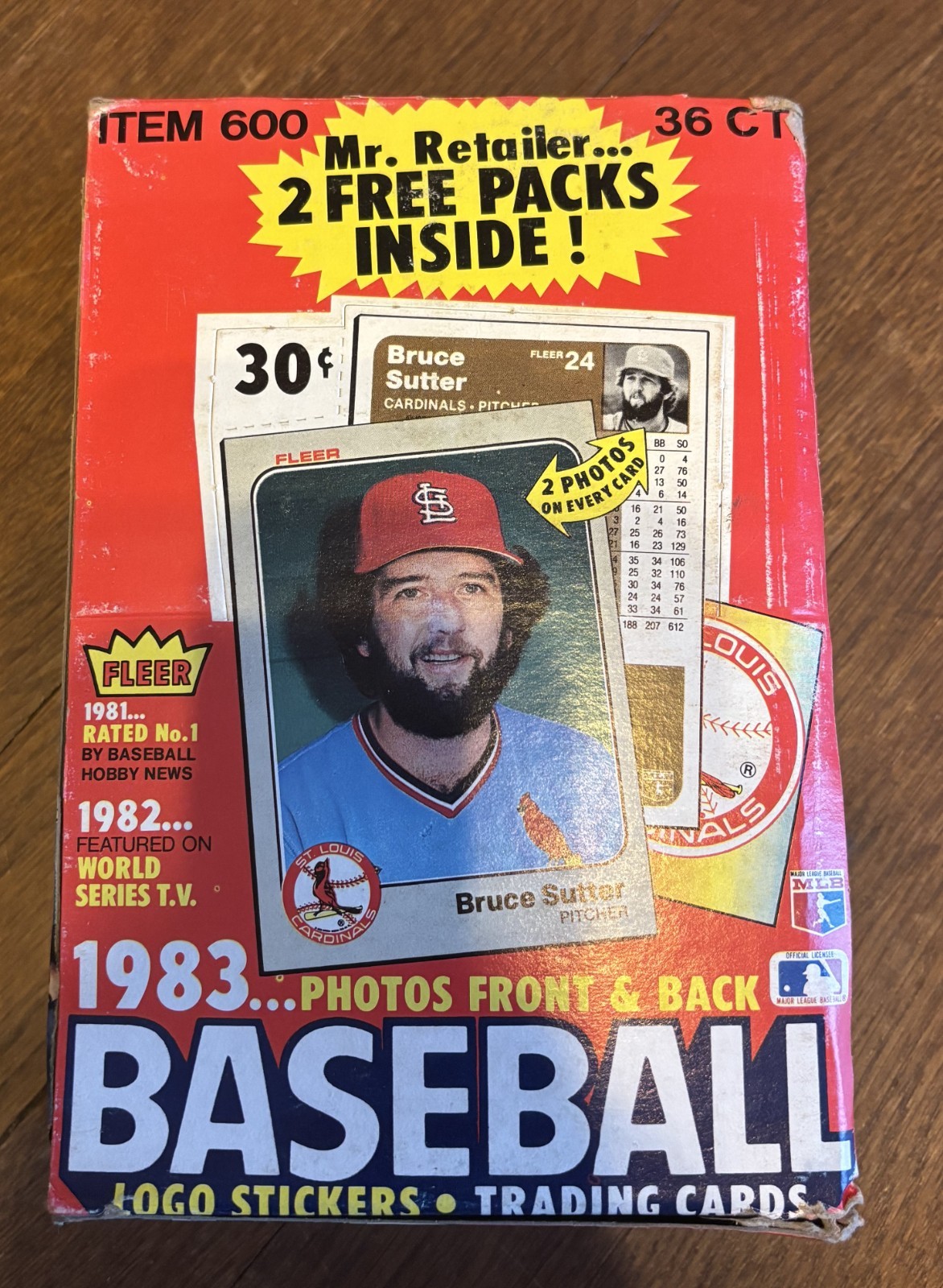 1983 FLEER BASEBALL WAX BOX Mr Retailer Sandberg, Gwynn, Boggs RC’s HOF 38 Packs