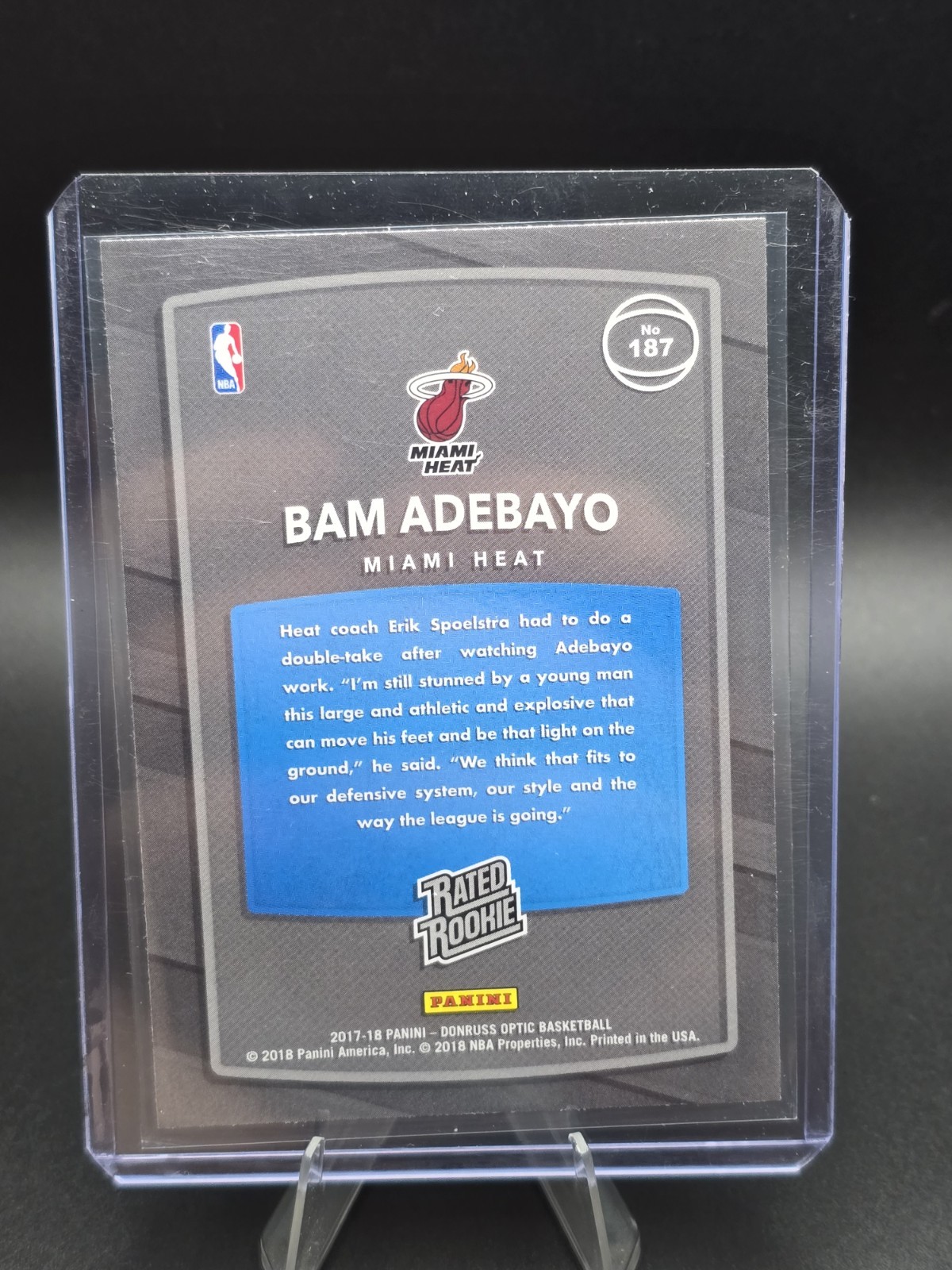 2017-18 Panini Donruss Optic – Rated Rookie Bam Adebayo #187 (RC)