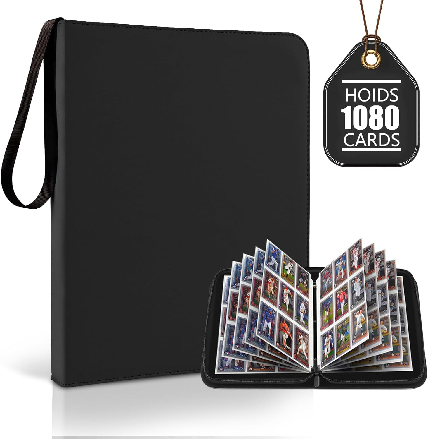 9 Pocket Trading Card Zip Binder – Holds 1080 Cards, 60 Pages Large-Capacity,Dou