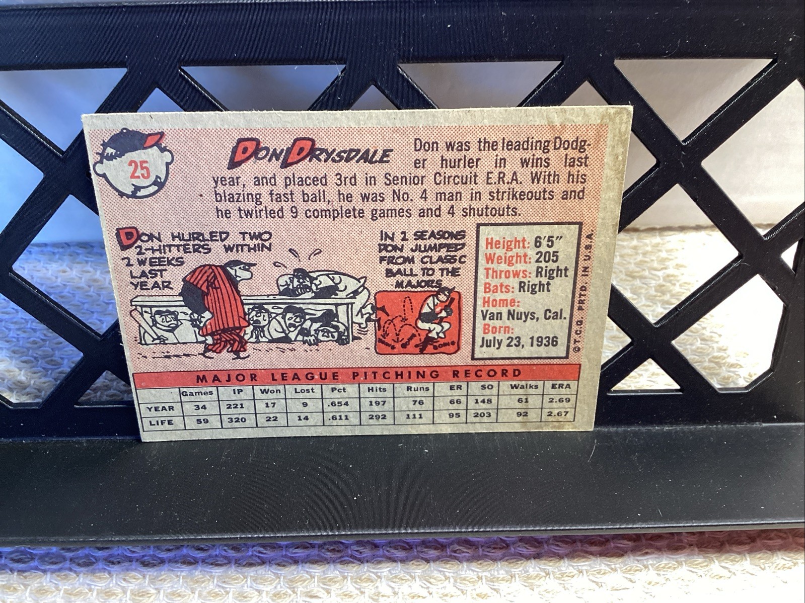 1958 Topps – Don Drysdale #25 Vintage VG/EX DODGERS ⚾️📈🔥