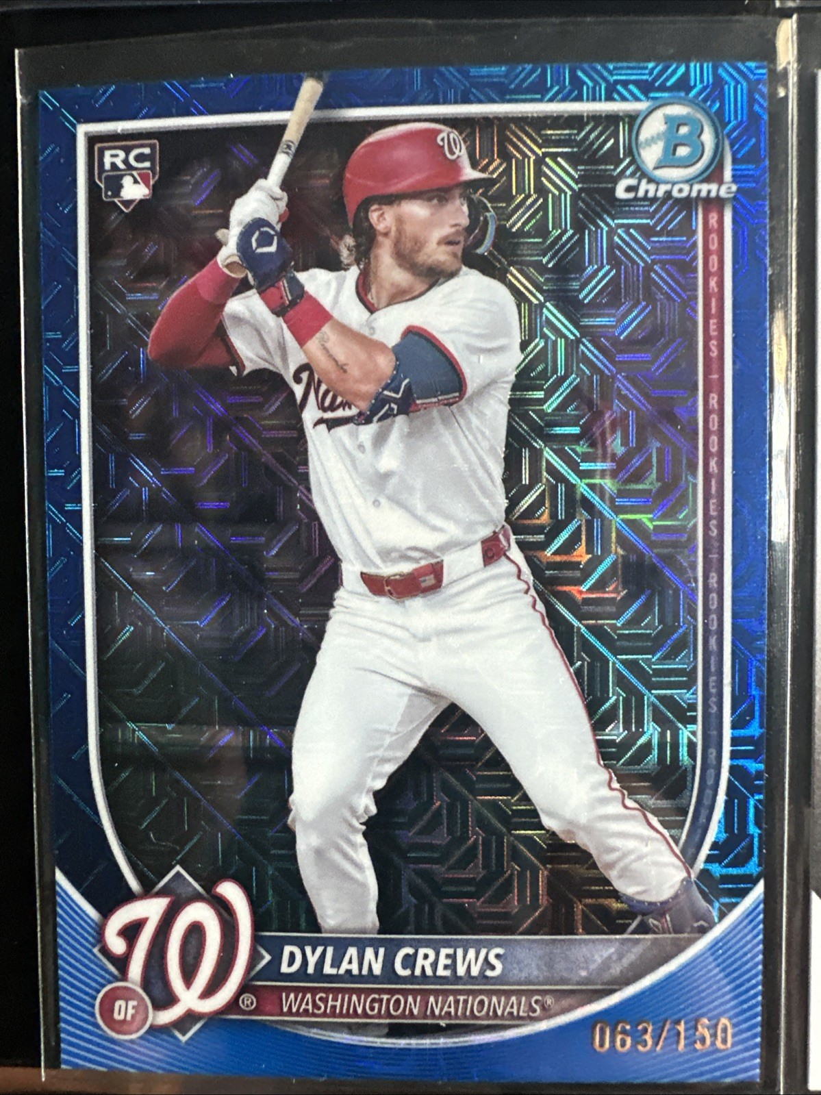 (27) Lot DYLAN CREWS 2025 Bowman Mojo Blue Refractor /150 RC, Xfractor, Relic