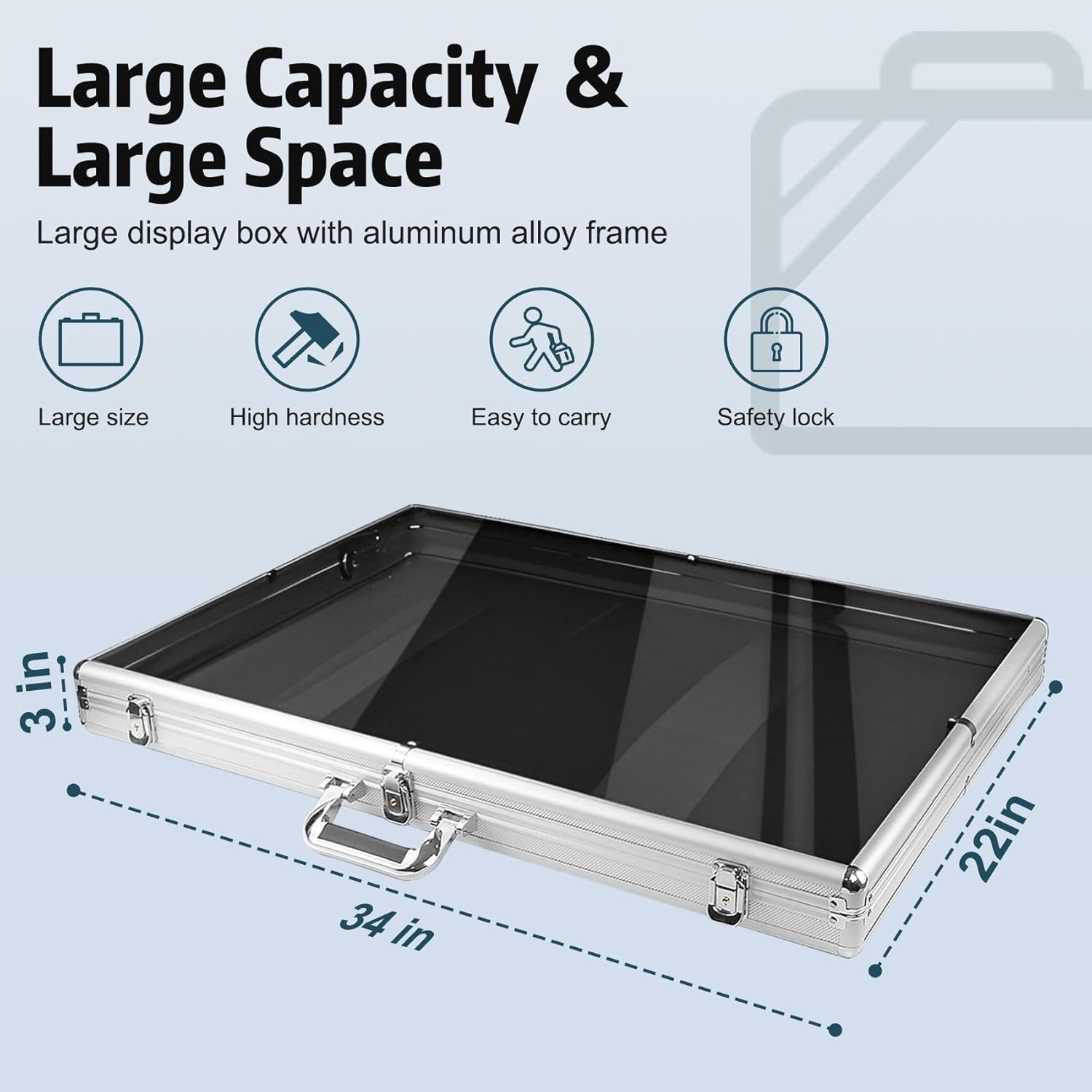 Card Show Display Case Large Aluminum 34 X22 Lockable Trading Card Display Case
