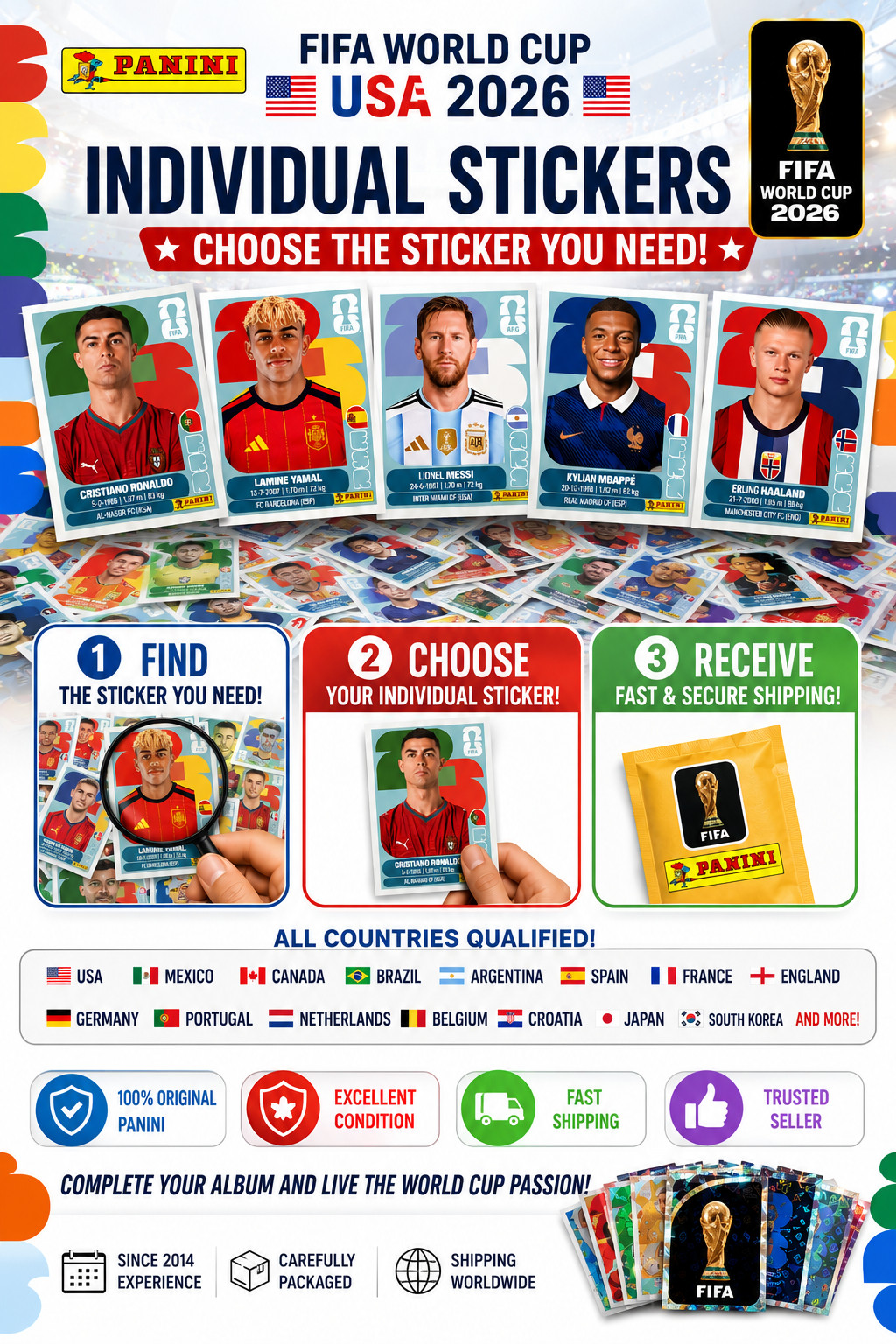 2026 Panini FIFA World Cup Stickers USA Edition #USA -#TUN – Pick Your Stickers