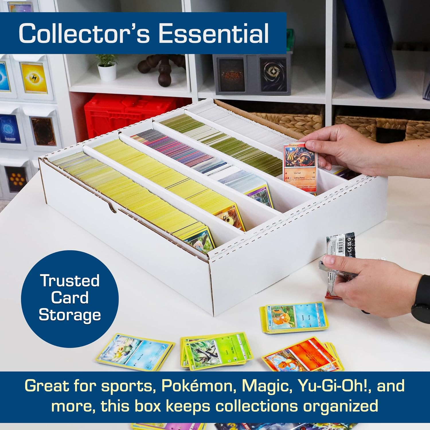 5000Ct Trading Card Storage Boxes (Full Lid) – 2 Pack | TCG & MTG Card Storage O
