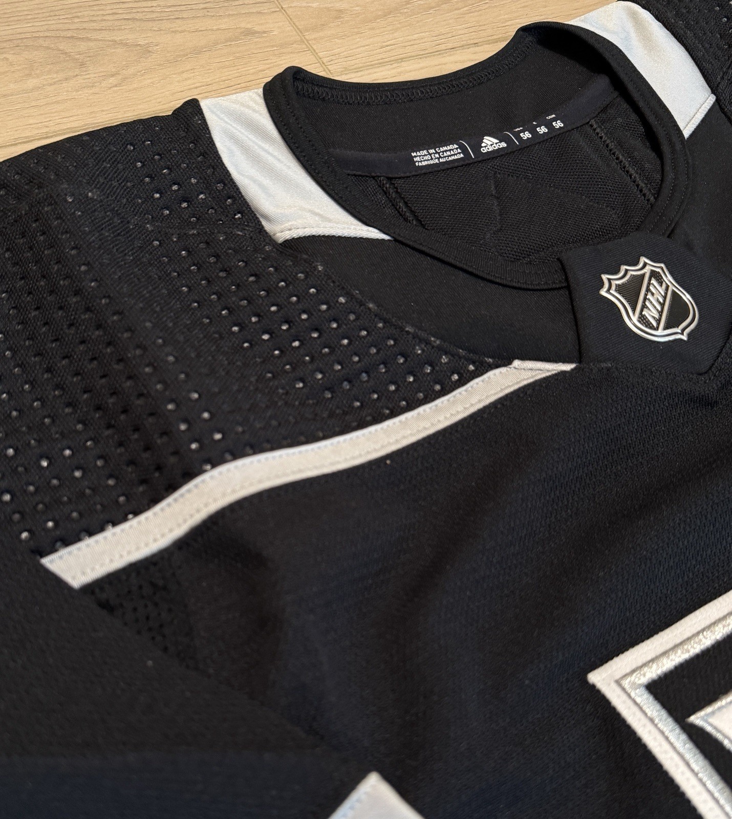 NEW Adidas MiC LA Kings Black Home Authentic Pro Stock Team Issue Jersey Size 56