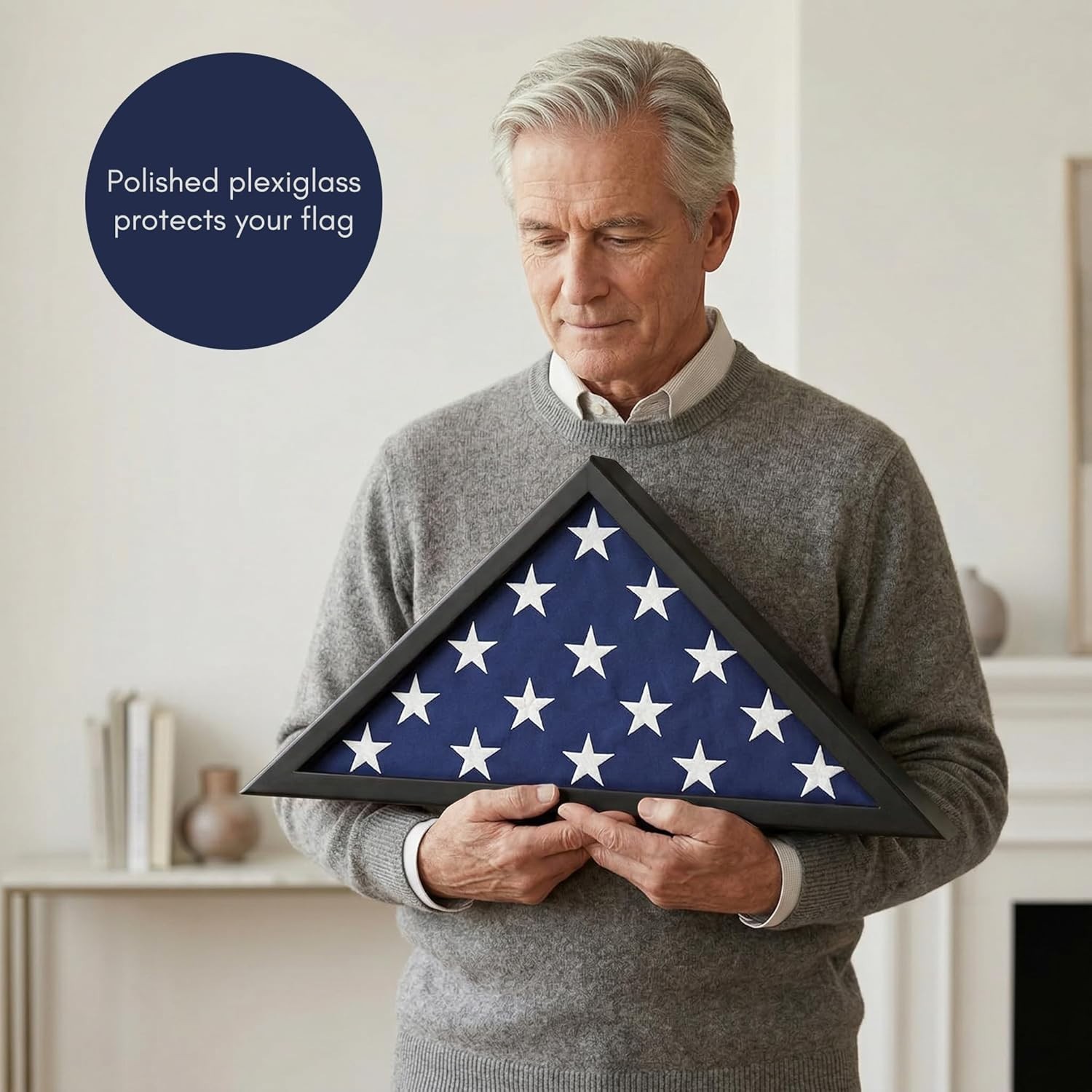 Triangular Flag Display Case for 5×9.5′ Flags – Perfect Military Tribute