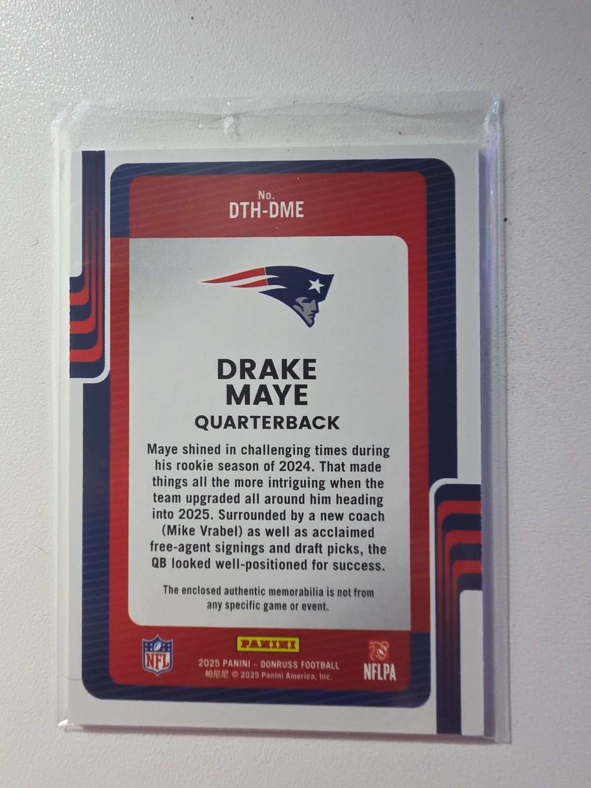2025 Panini Donruss – Donruss Threads Drake Maye #DTH-DME (MEM)