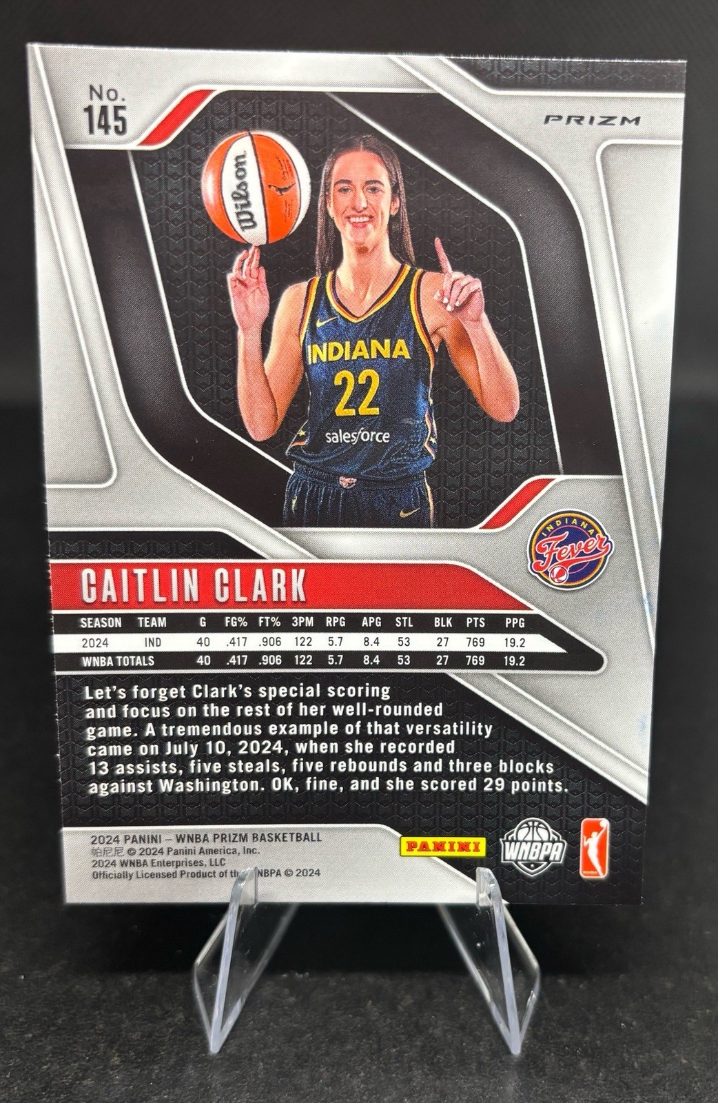 2024 Panini Prizm WNBA Caitlin Clark #145 Logo Prizm SSP RC