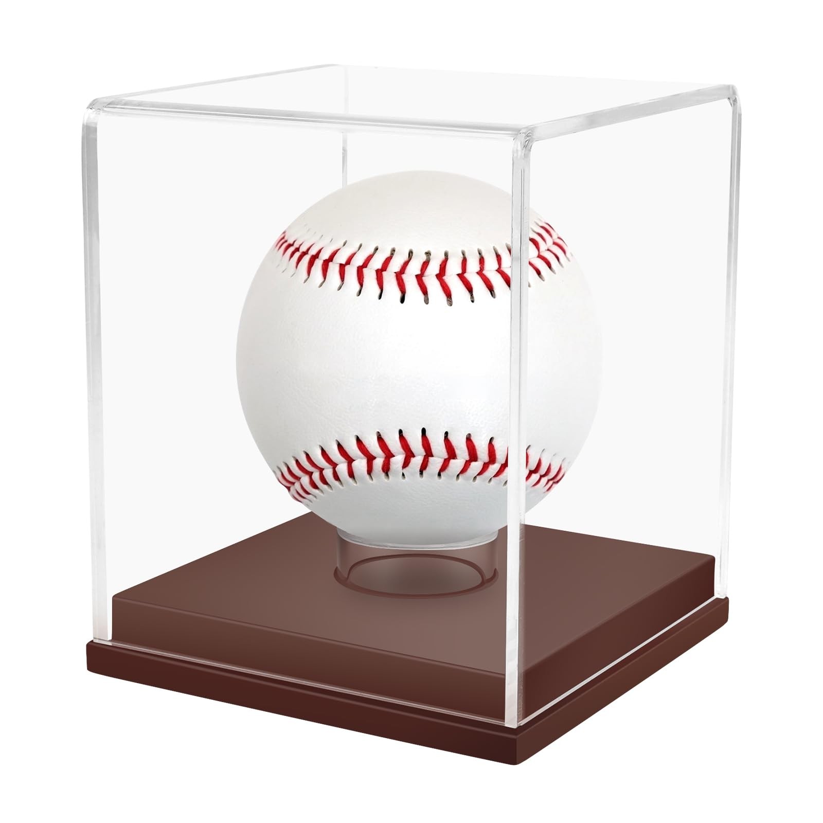 Softball Baseball Tennis Sports Ball Storage with Wooden Base Acrylic Display