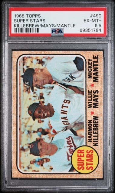 1968 Topps Superstars Mantle/Mays/Killebrew #490 Psa 6.5
