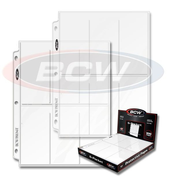 10 BCW sheets to hold 6 pocket pages with 2 1/2 X 5 1/2 to fit Binders