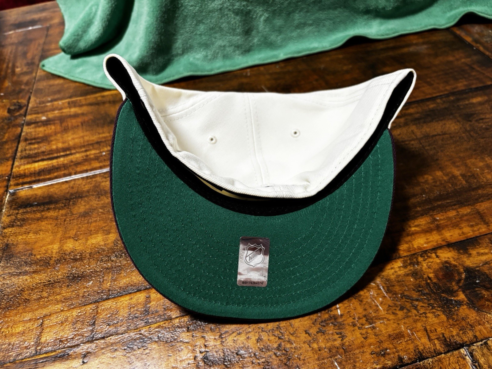 Anaheim Mighty Ducks Off White Plum New Era Fitted 7 3/4 Green Glow In The Dark