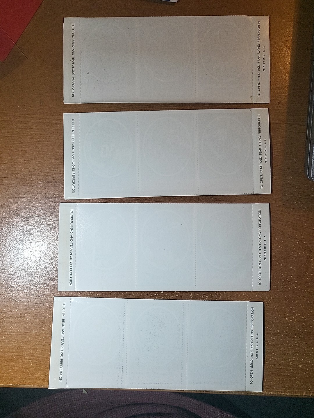 Sunoco 1972 NFL Action Players (4) unopened packs of 9 stamps each