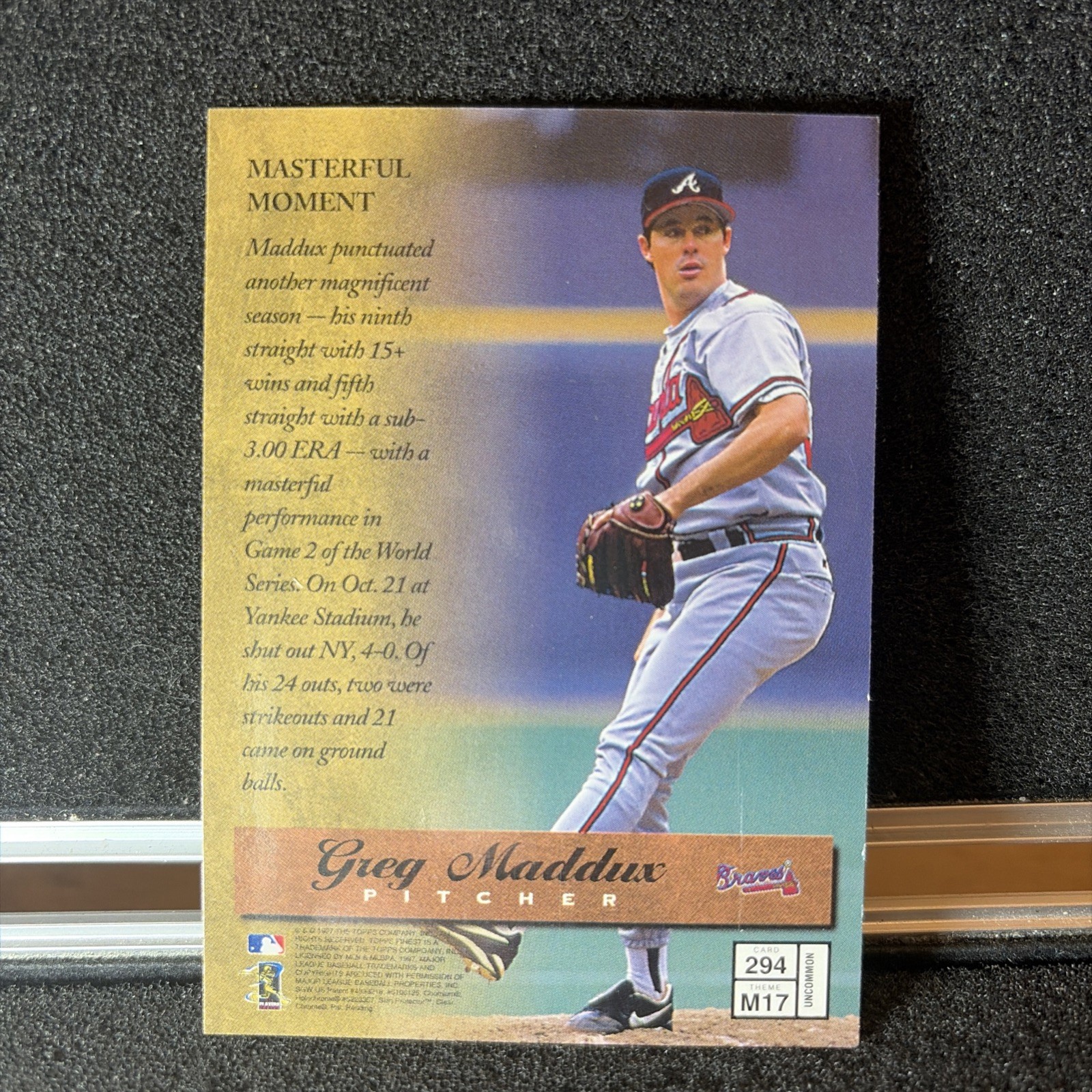 1997 Topps Finest – Uncommon – Silver Greg Maddux #294 Embossed