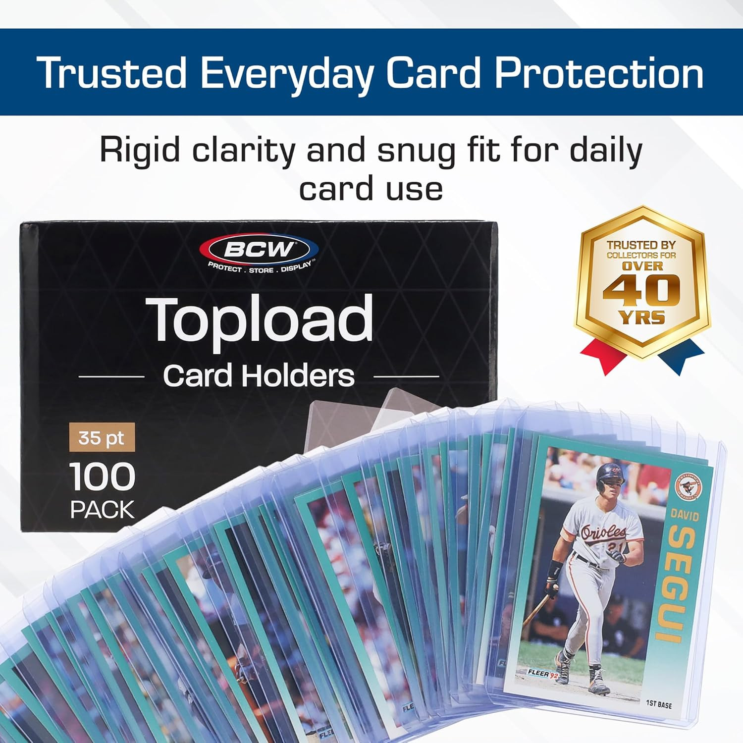 1000 Pack Topload Card Holders | Rigid Protectors for Standard Cards 3×4