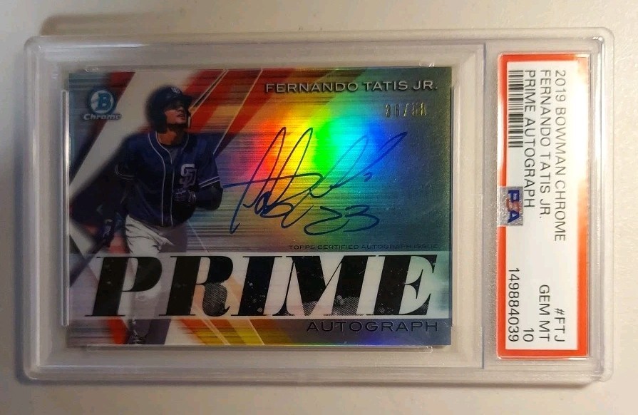2019 Bowman Chrome Fernando Tatis Jr Prime Signatures Auto /50 #PCS-FTJ PSA 10