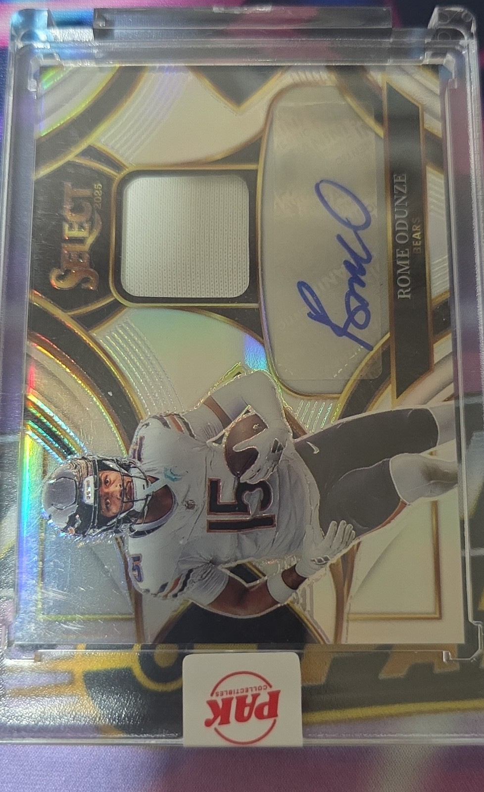 2025 Panini Select – Signature Memorabilia Rome Odunze #SME-ROE /249 (AU, MEM)