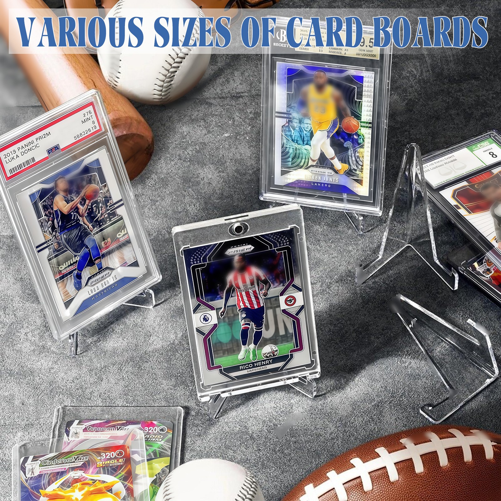 Clear Acrylic Trading Card Decor Model Stands Coins Sports Cards Display Holder