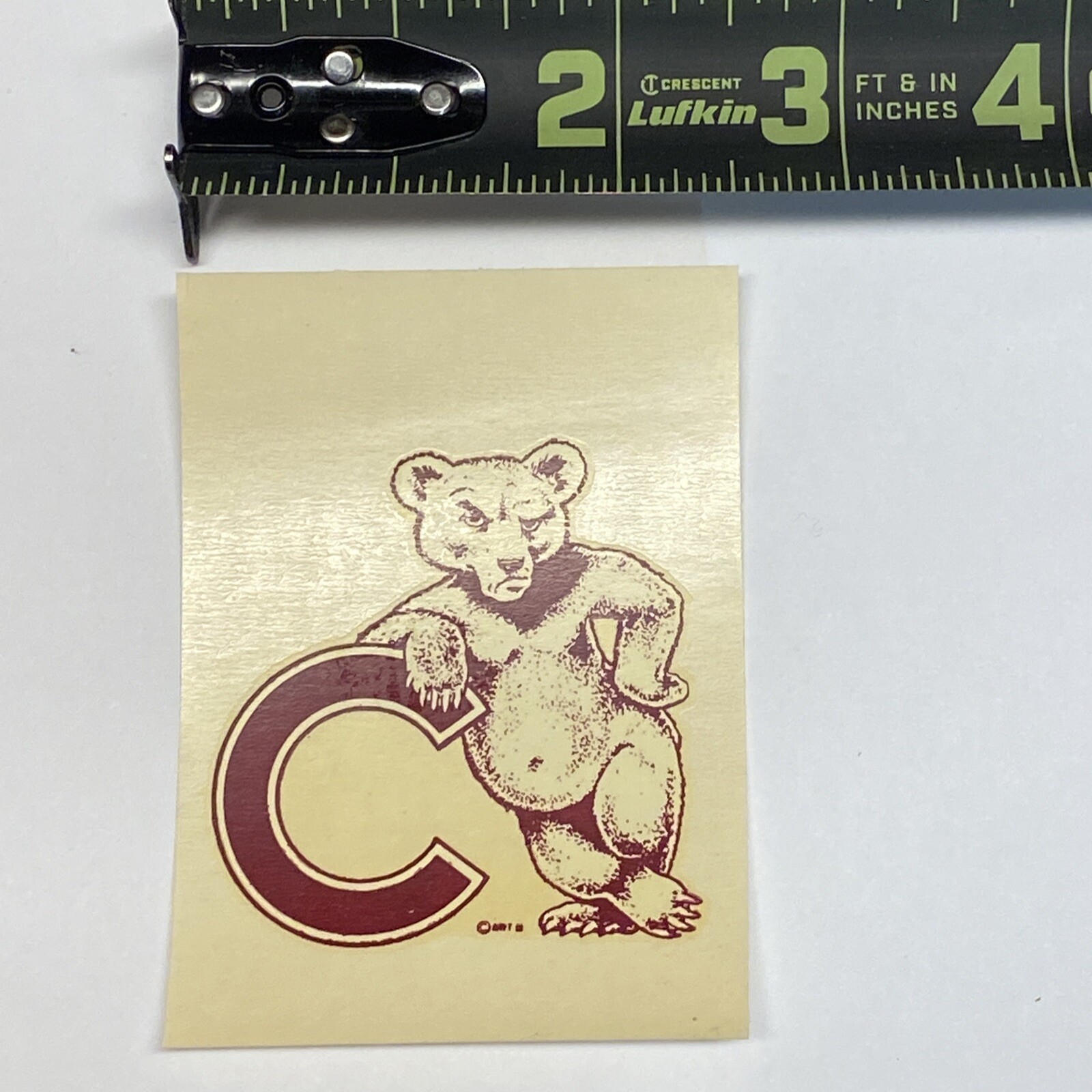 Vintage 1950s Cornell Big Red Bears University Decal 2.5×3.5 In