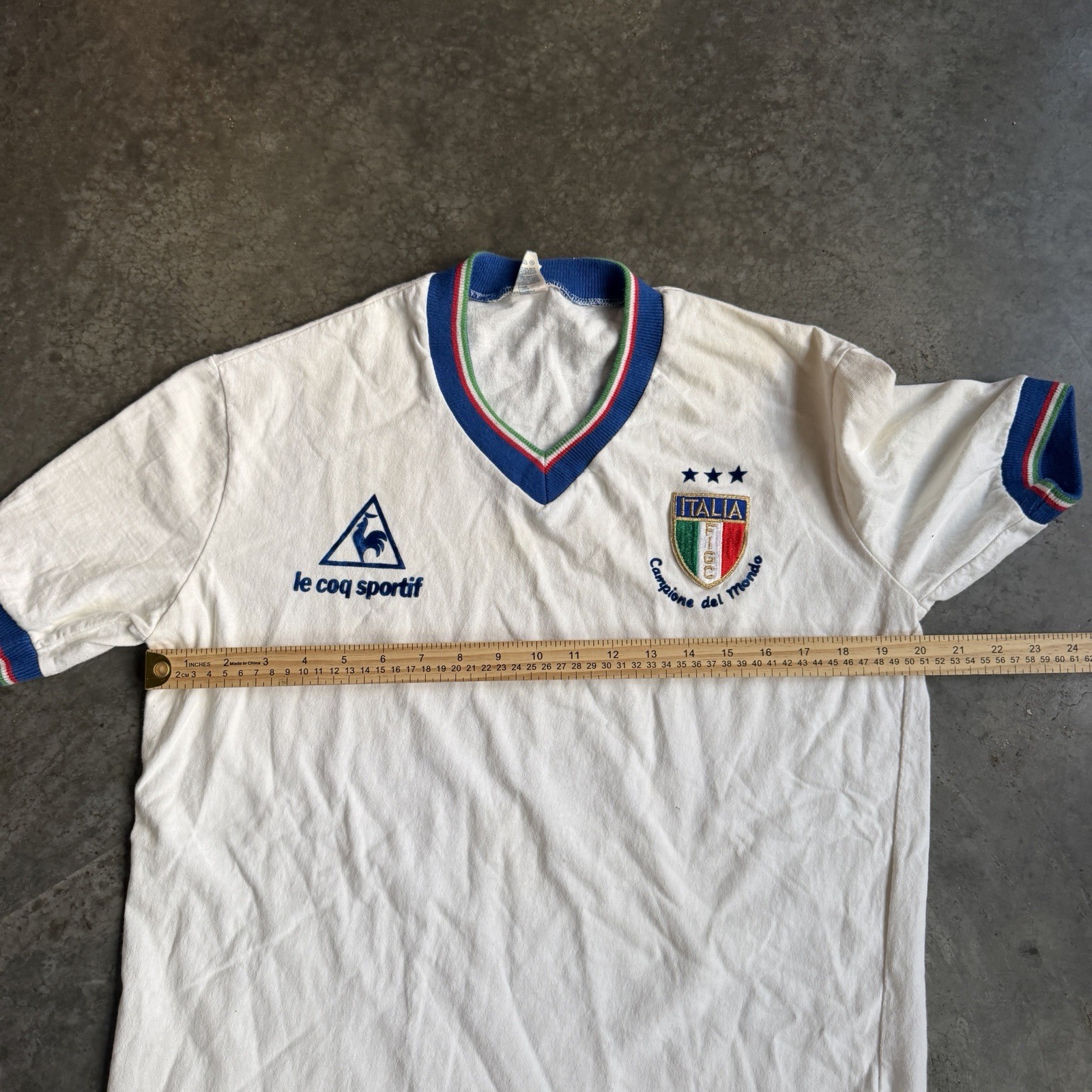 RARE Italy 1982 Football Soccer Away Jersey World Cup Champions Le Coq Sportif M