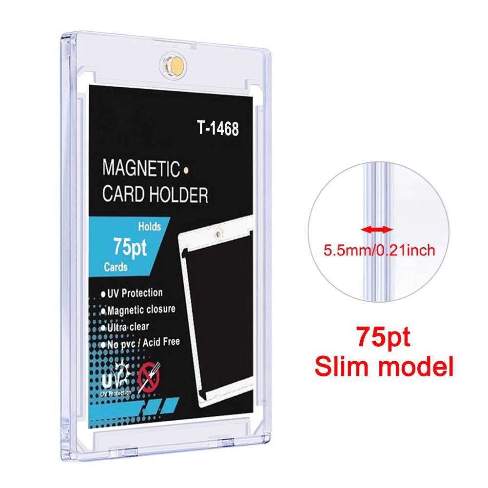 10-100Pcs Thick Magnetic Card Sleeve Card Holder 75Pt Hard Plastic Protector