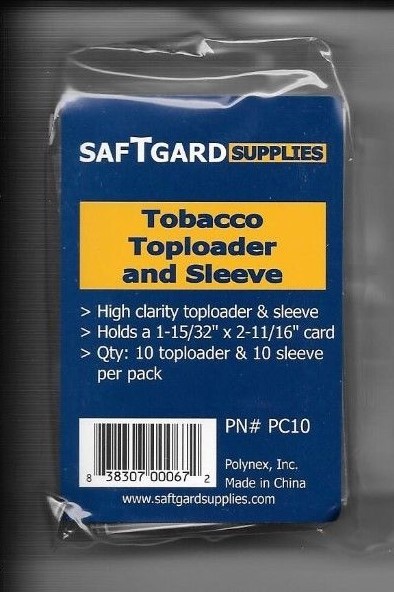 10 TOBACCO CARD TOP LOAD HOLDERS + 10 TOBACCO SOFT SLEEVES T206 ALLEN & GINTER